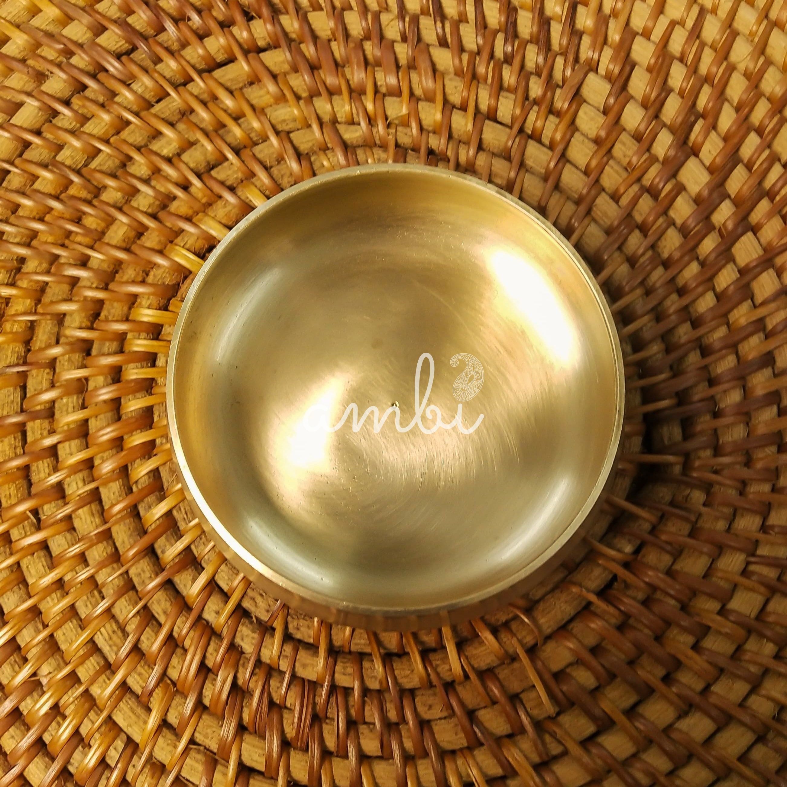 AMBI Pure 100% Lead Free Kansa Curved Bowl / Katori - Dahi Vada / Rice / Dessert - 4 Inch - 150 ML