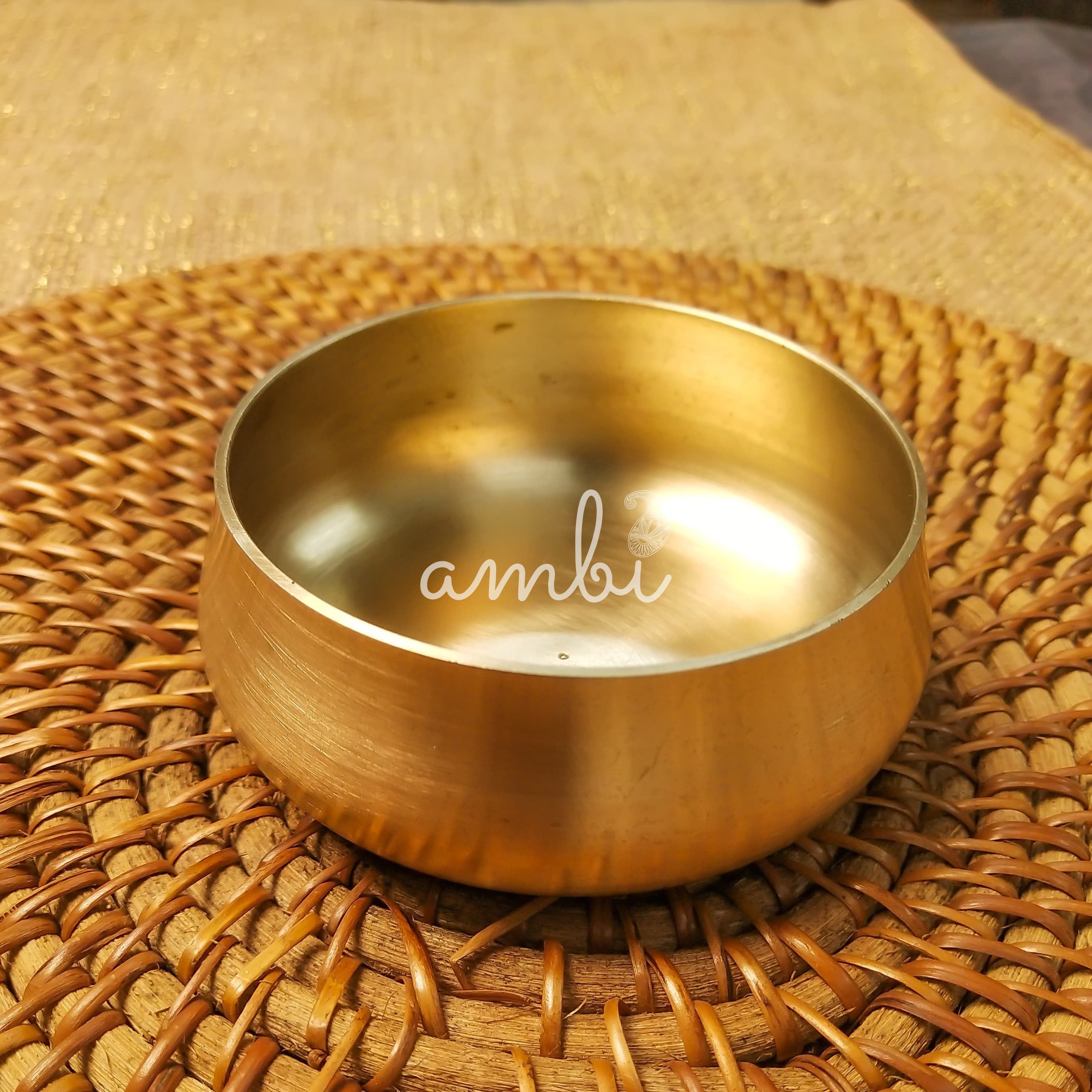 AMBI Pure 100% Lead Free Kansa Katori / Bowl For Pooja- 3 Inches - 130 ML