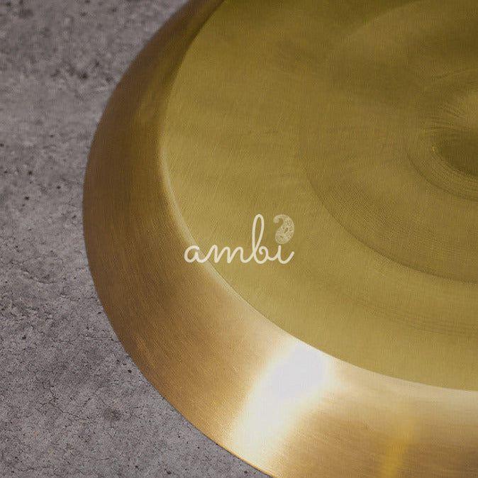 AMBI 100% Pure Lead Free Kansa Pasta Plate / Thali / Pooja Plate / Kids Plate - 8 Inch