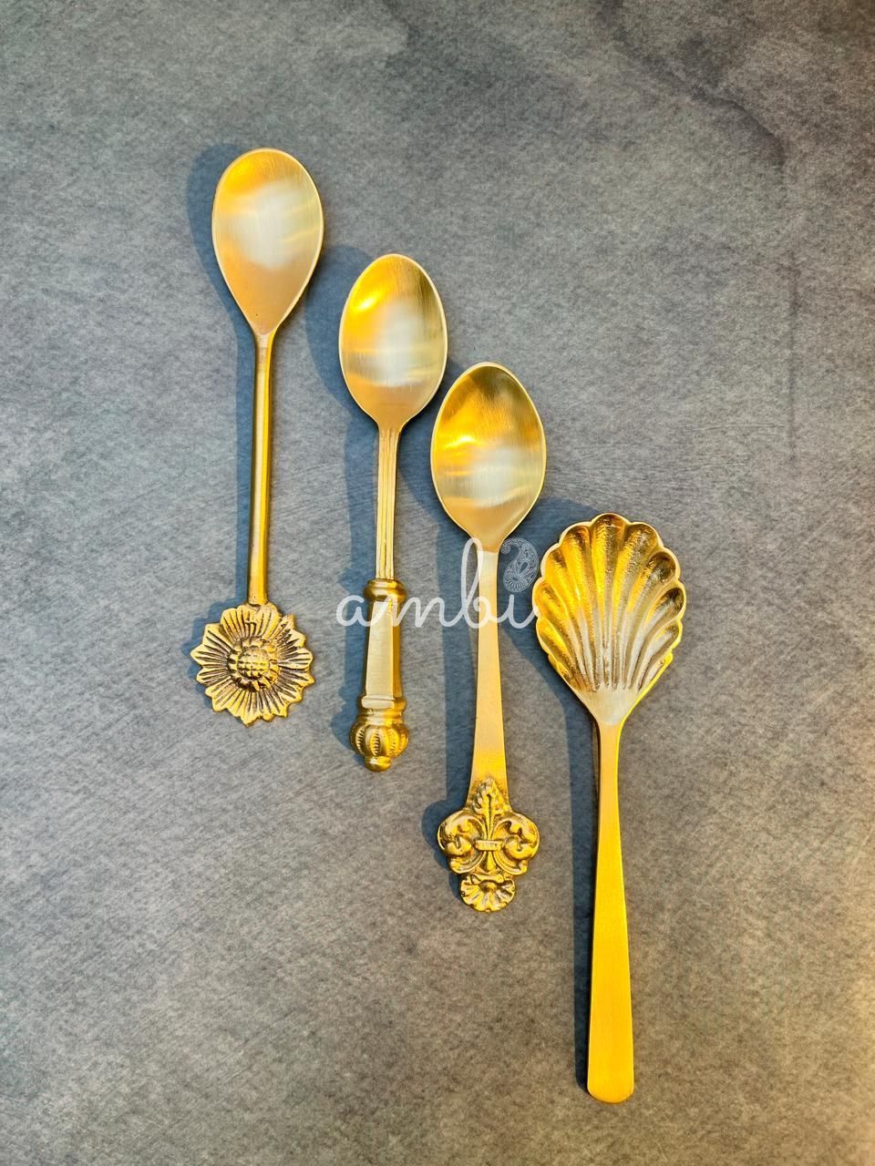 AMBI Ambi Pure Brass Small Spoon Set of 4
