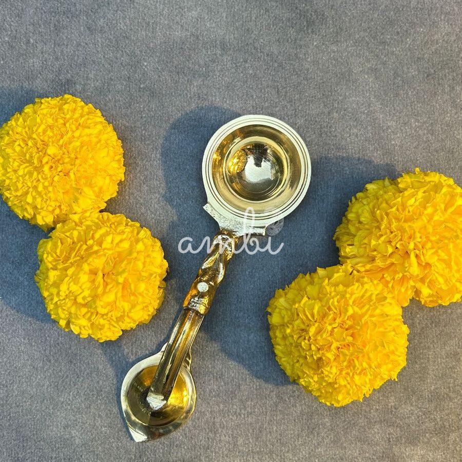 Pure Brass Dhoop Aarti Diya with Handle
