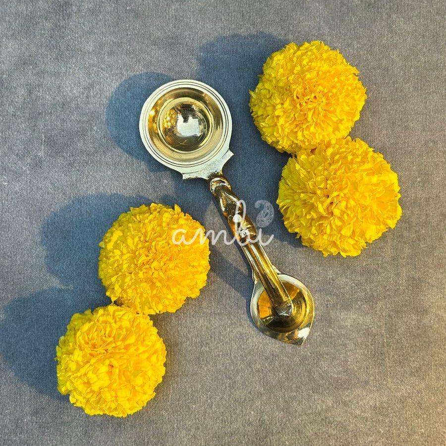 Pure Brass Dhoop Aarti Diya with Handle