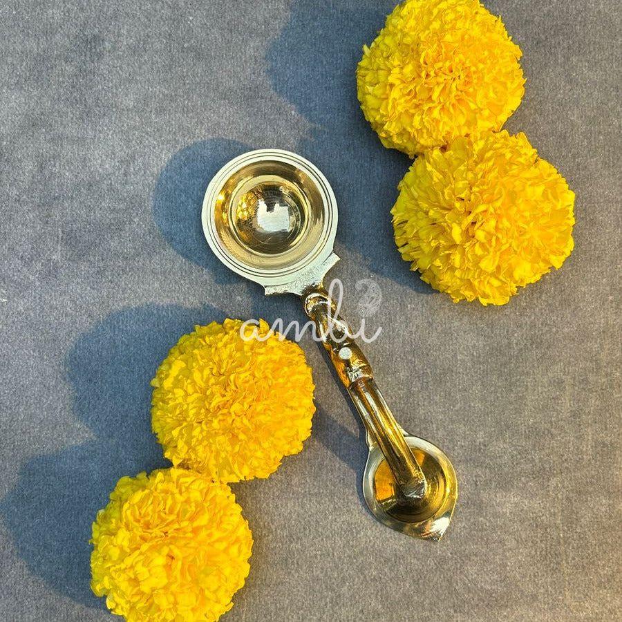 Pure Brass Dhoop Aarti Diya with Handle