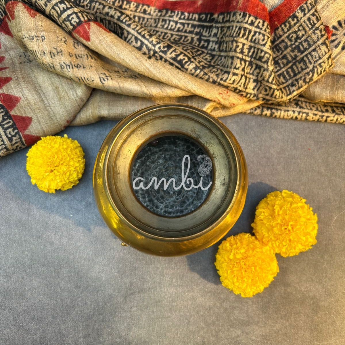 Handcrafted Elegant Vintage Brass Lota With Legs - Heavy Base