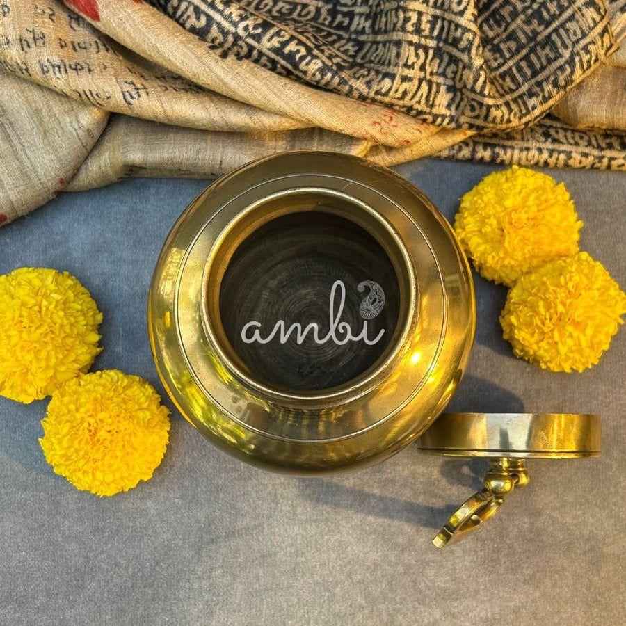 Vintage Handmade Brass Kamandal Ganga Jal / Holy Water / Pot for Prayer or Health benfits