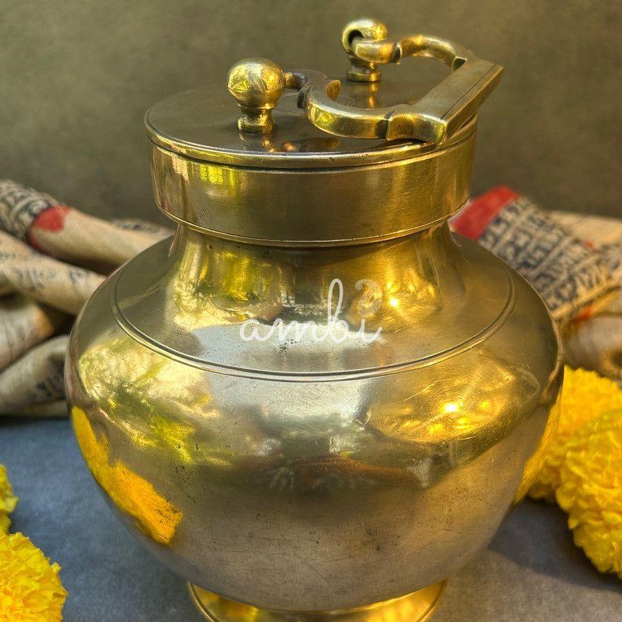 Vintage Handmade Brass Kamandal Ganga Jal / Holy Water / Pot for Prayer or Health benfits