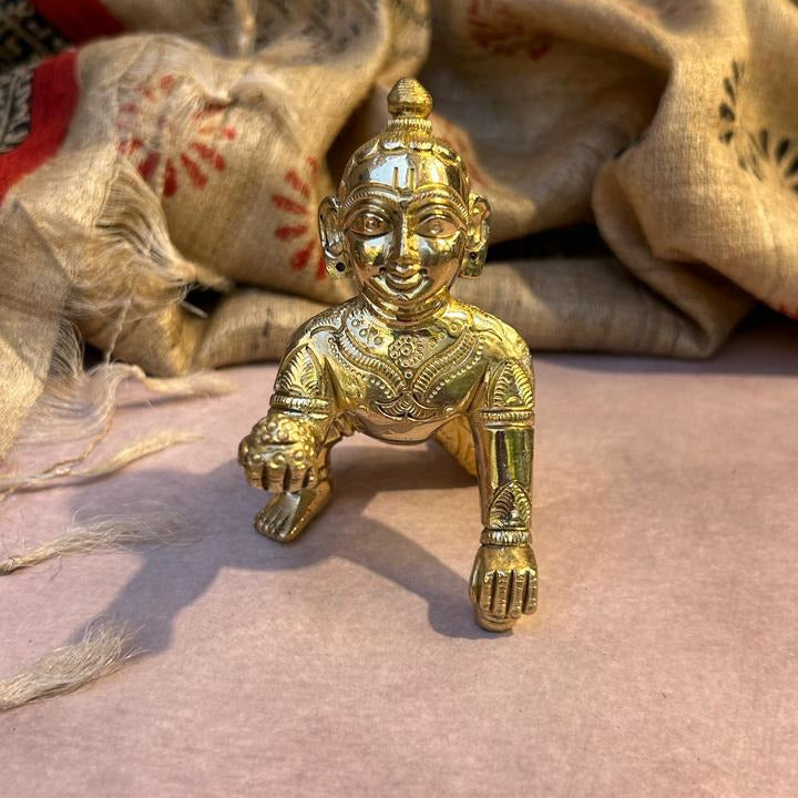 Bal Krishna Crawling Idol - Baby Krishna with Butter