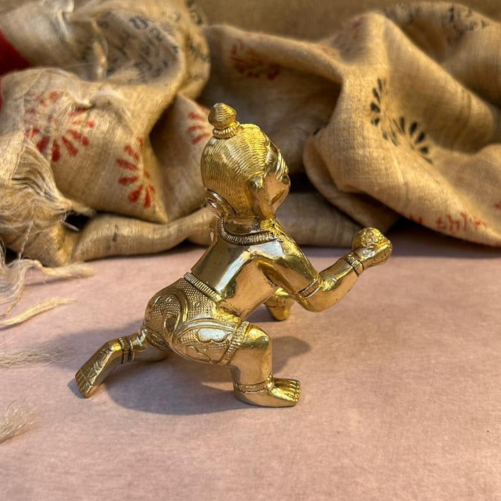 Bal Krishna Crawling Idol - Baby Krishna with Butter
