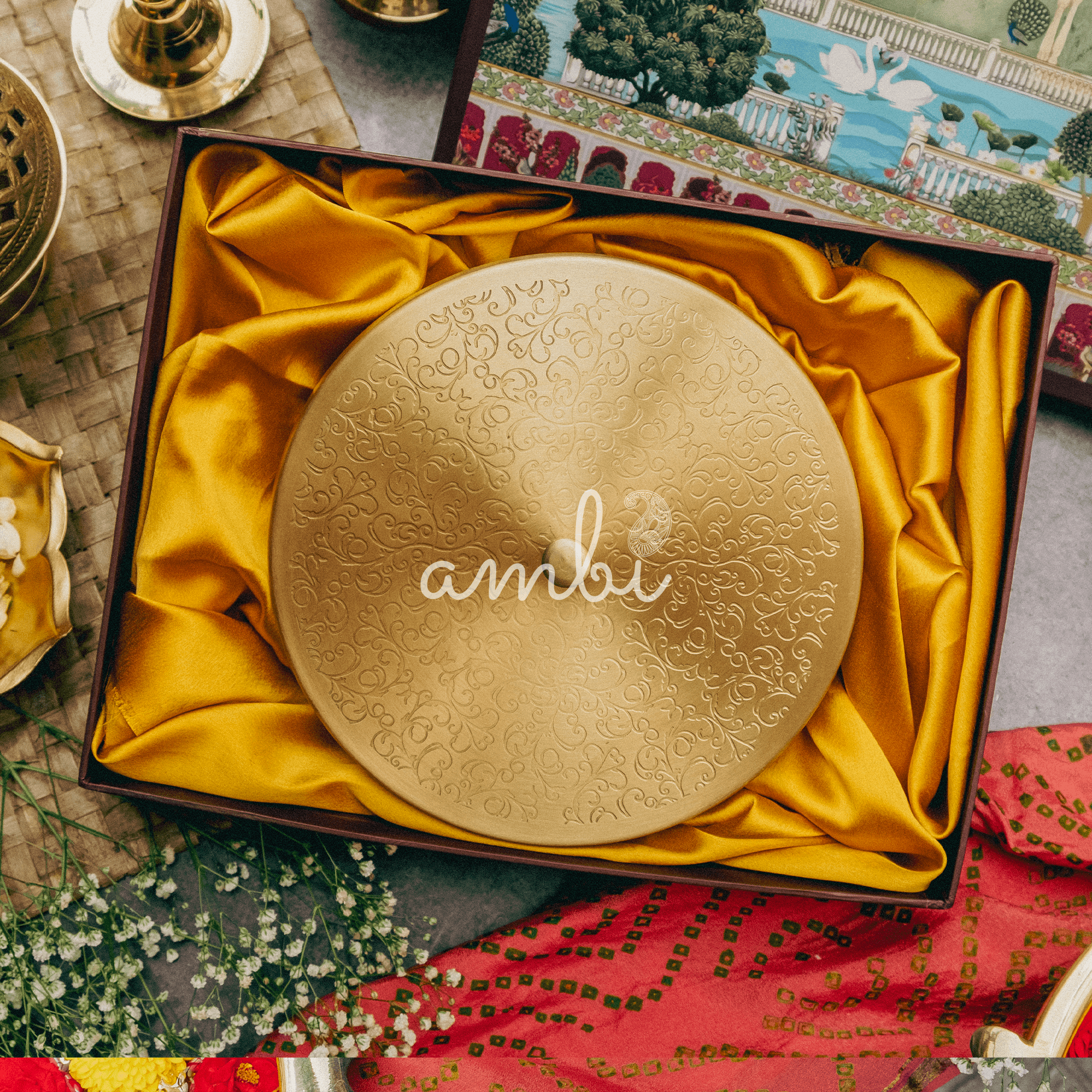 Ambi Gift of Flavours : 1 Pure Brass Spice Box/ Masala Daani