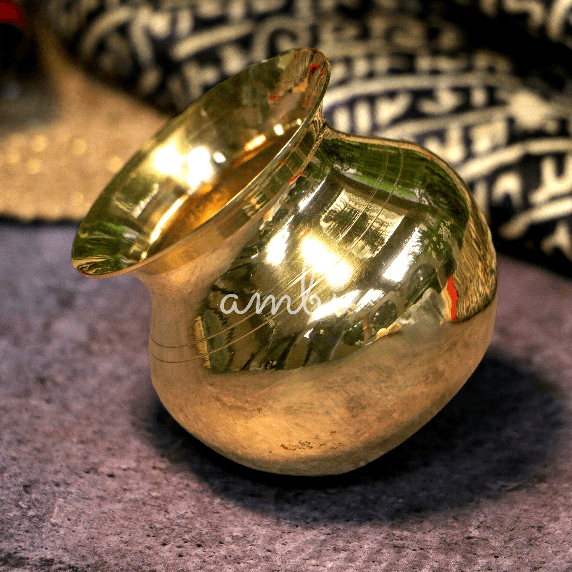 100% Pure Brass Pooja Madrasi Lota - Small for Pooja / Abhishek