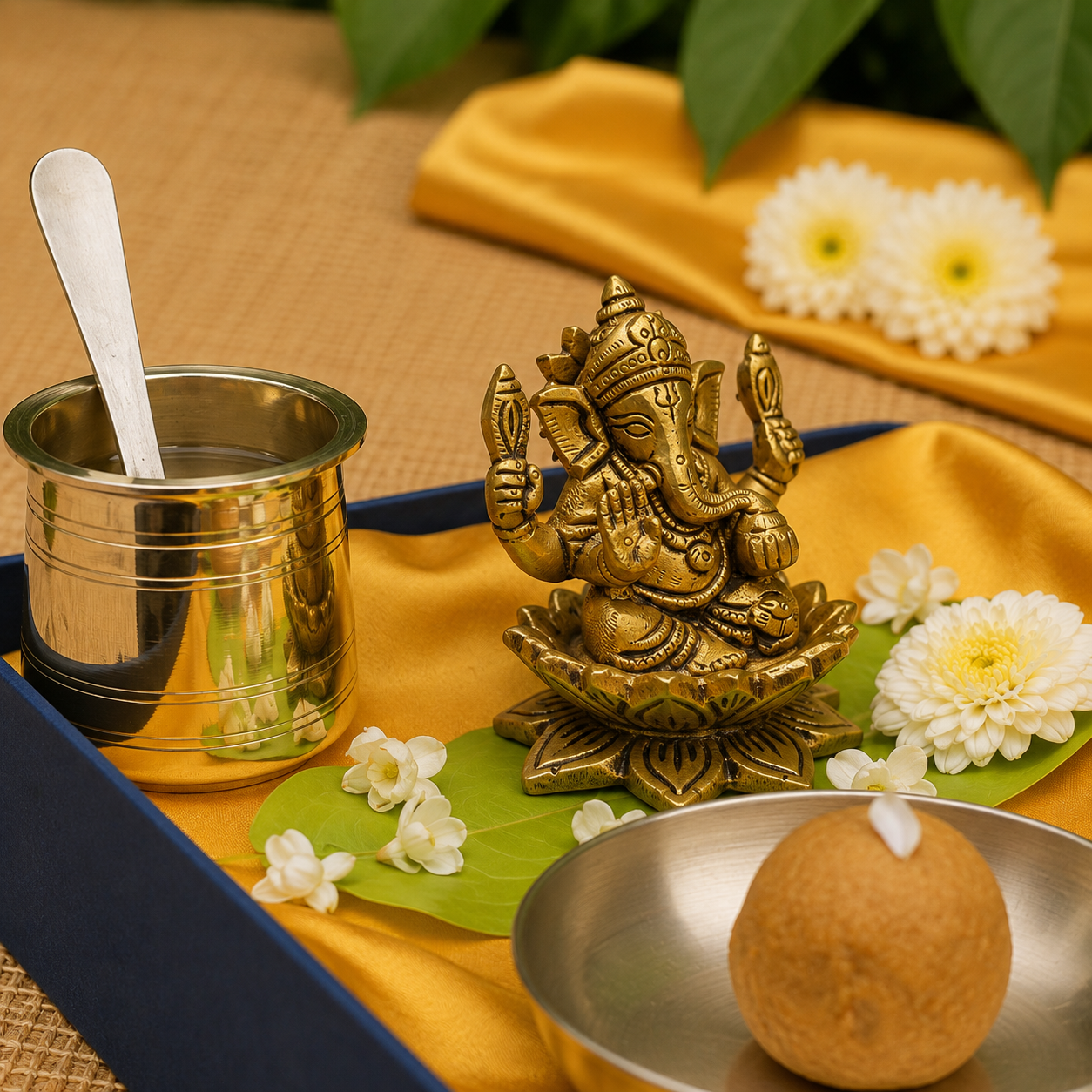 Pure Brass Lord Ganesha Idol - 2.5 inch height