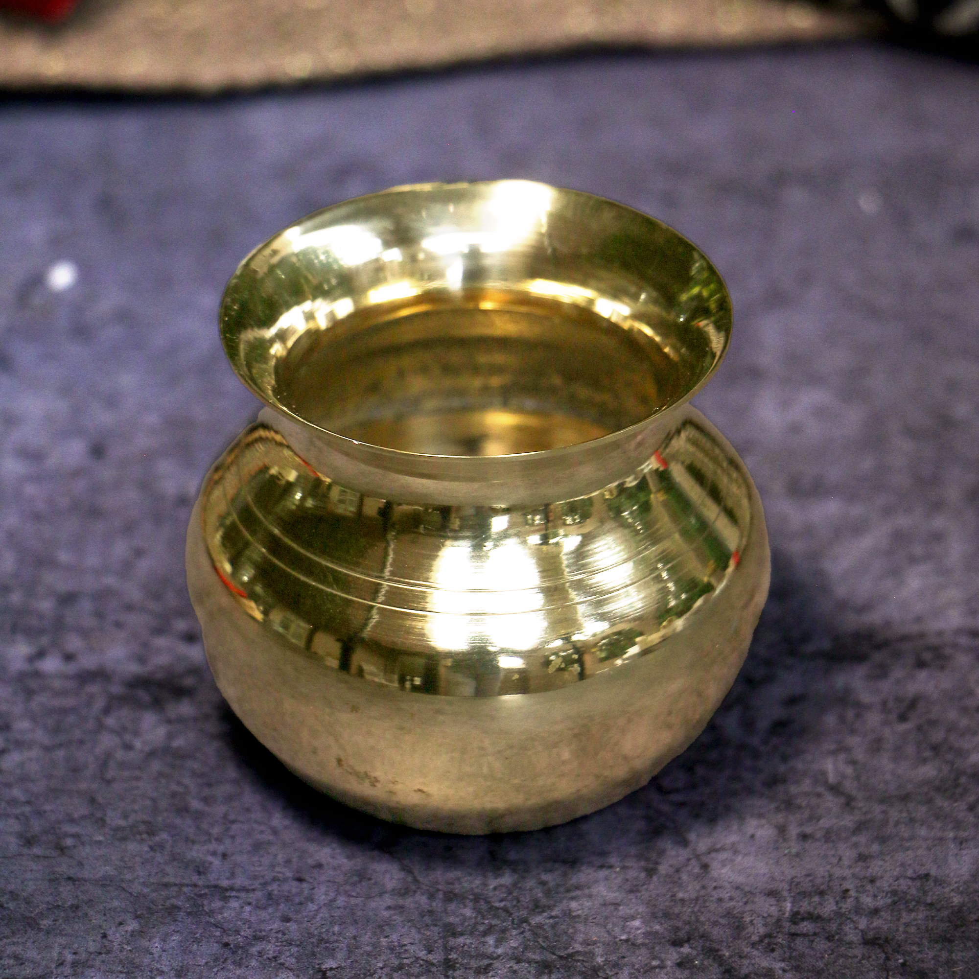 100% Pure Brass Pooja Madrasi Lota - Small for Pooja / Abhishek