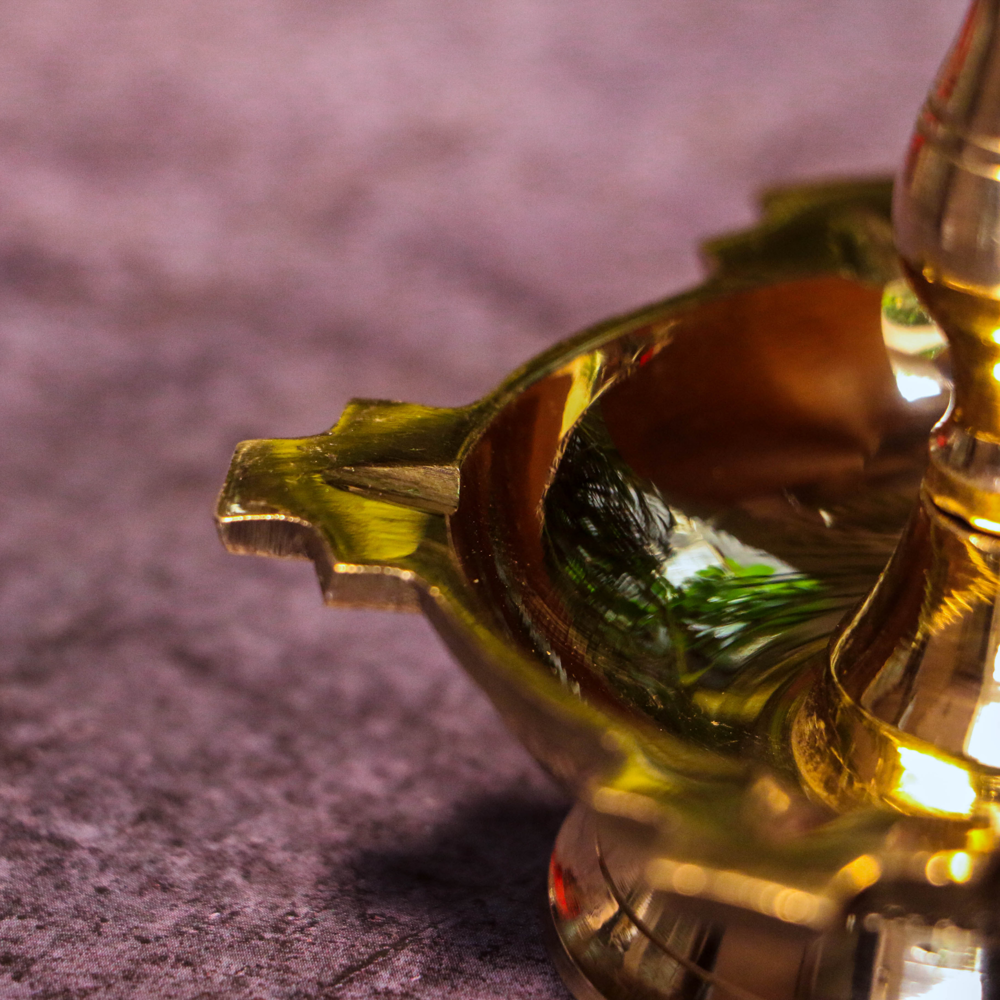 100% Pure Brass Pooja Latkan Deepam / Deepak / Diya - Medium Height - 10 cms (4 inches)