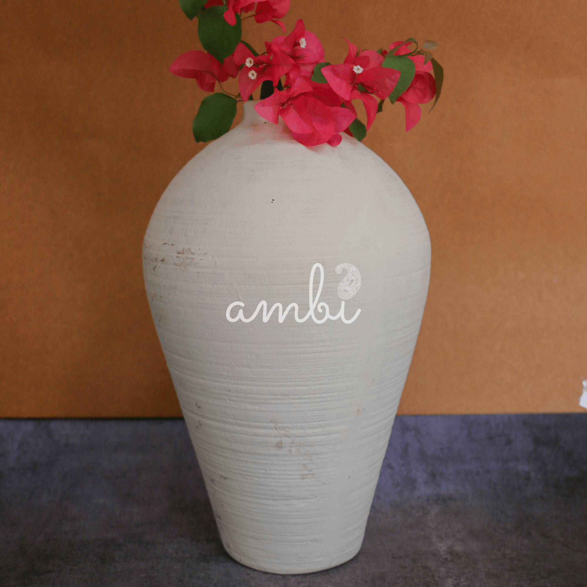 Ambi Handcrafted White Ceramic Flower Vase (Large)