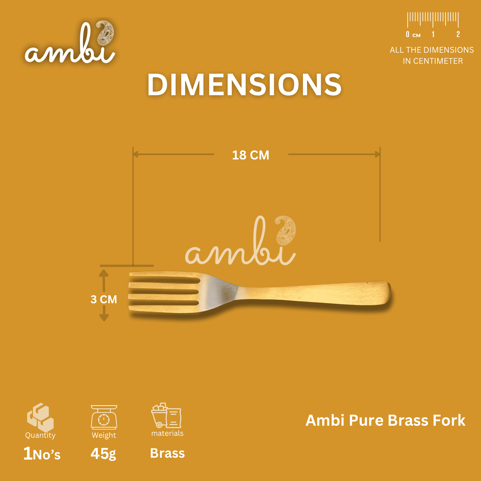 Ambi Pure 100% Lead Free Kansa Fork