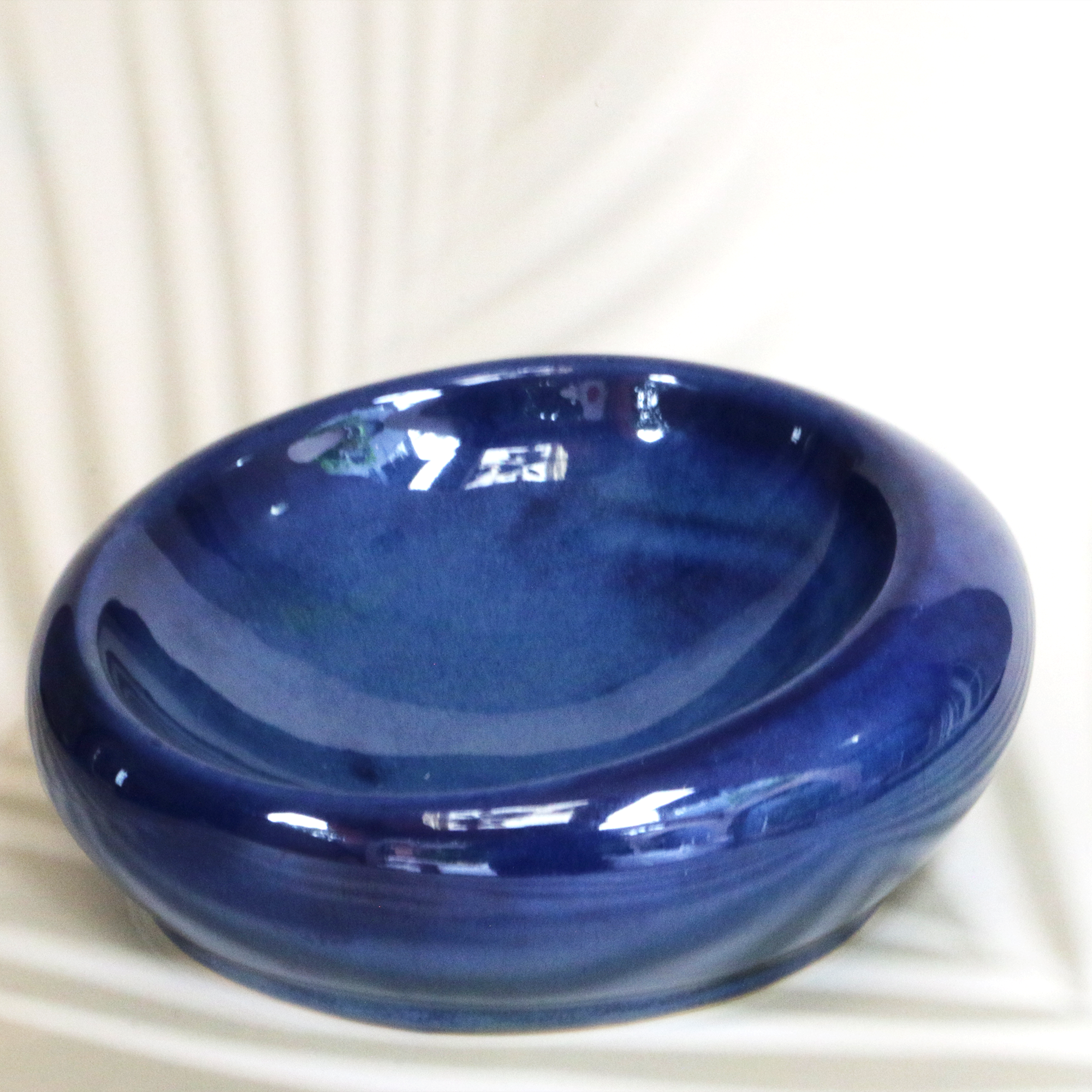 2026 - Ambi Premium Handmade Rounded Blue Ceramic Platter 8 inch