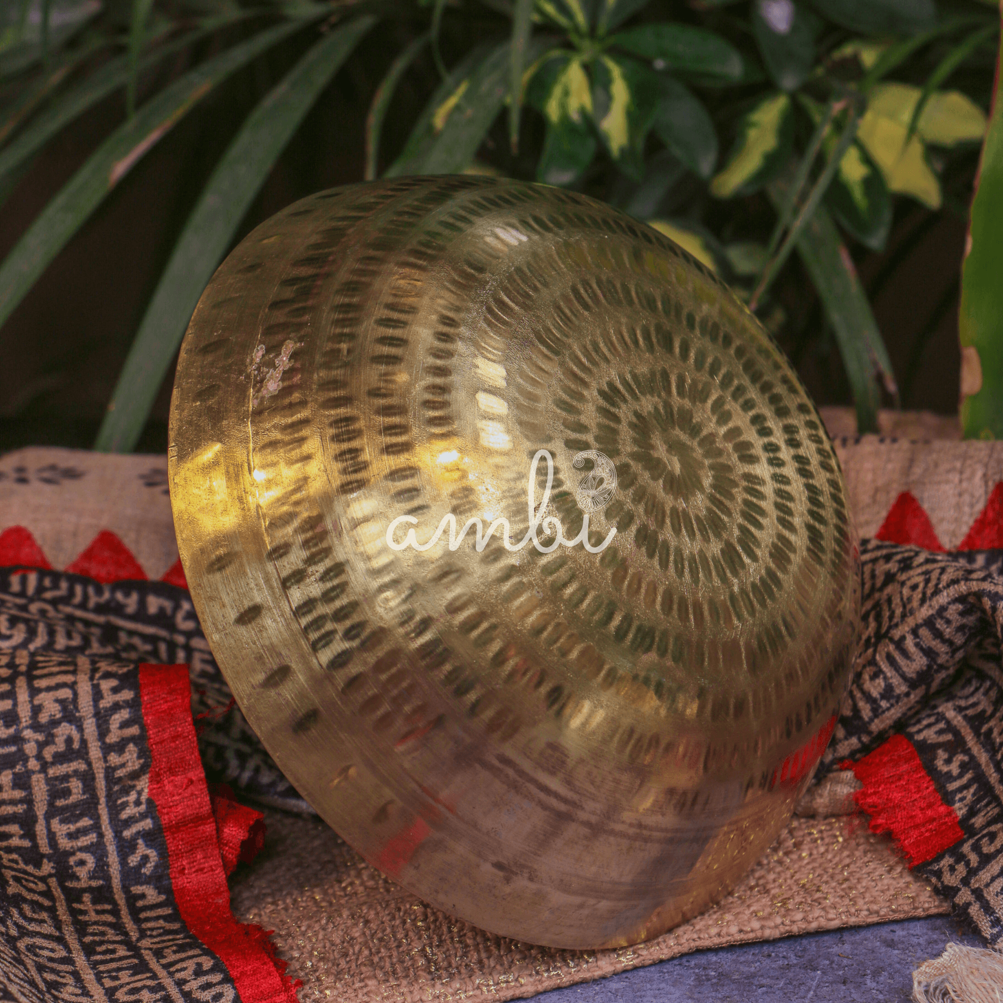 Ambi 100% Pure Brass Small 'Peetal ki Kadai with Kalai' - 9 inches Diameter