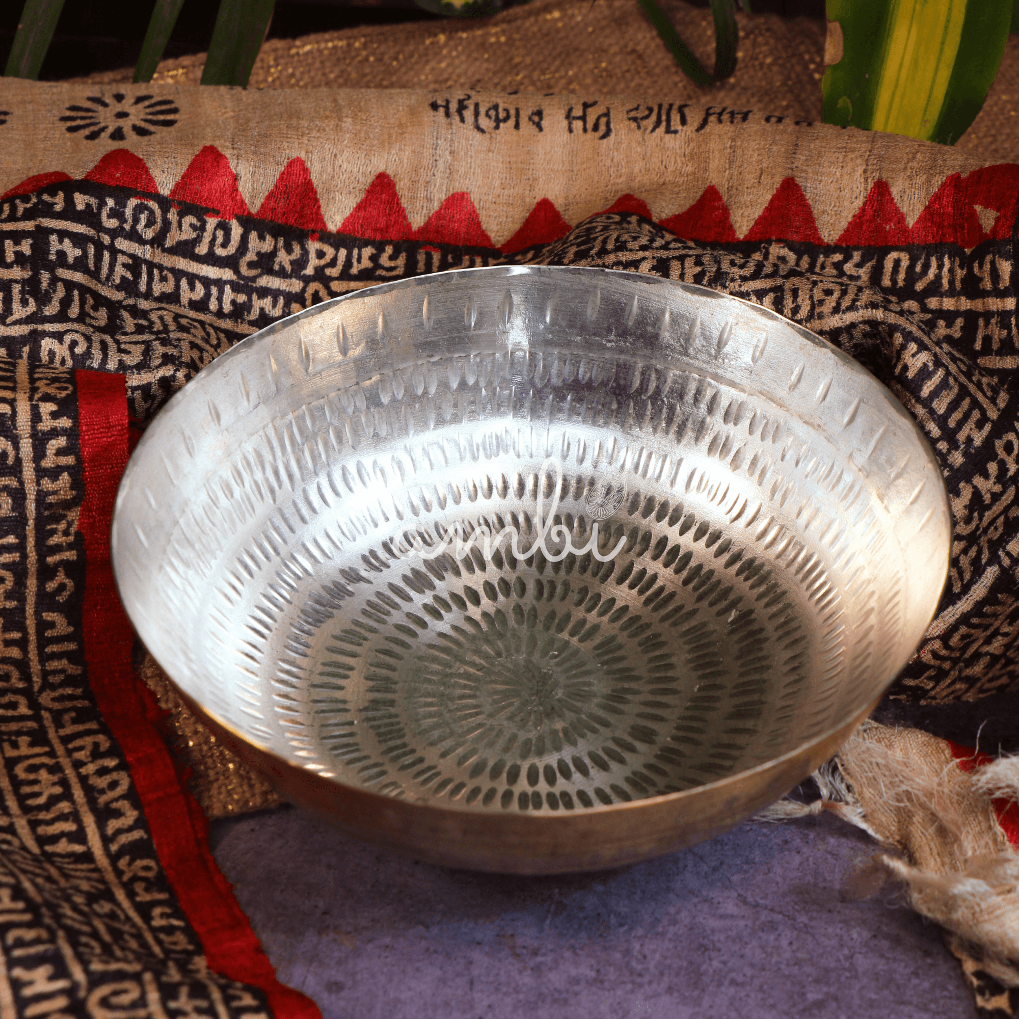 Ambi 100% Pure Brass Small 'Peetal ki Kadai with Kalai' - 9 inches Diameter