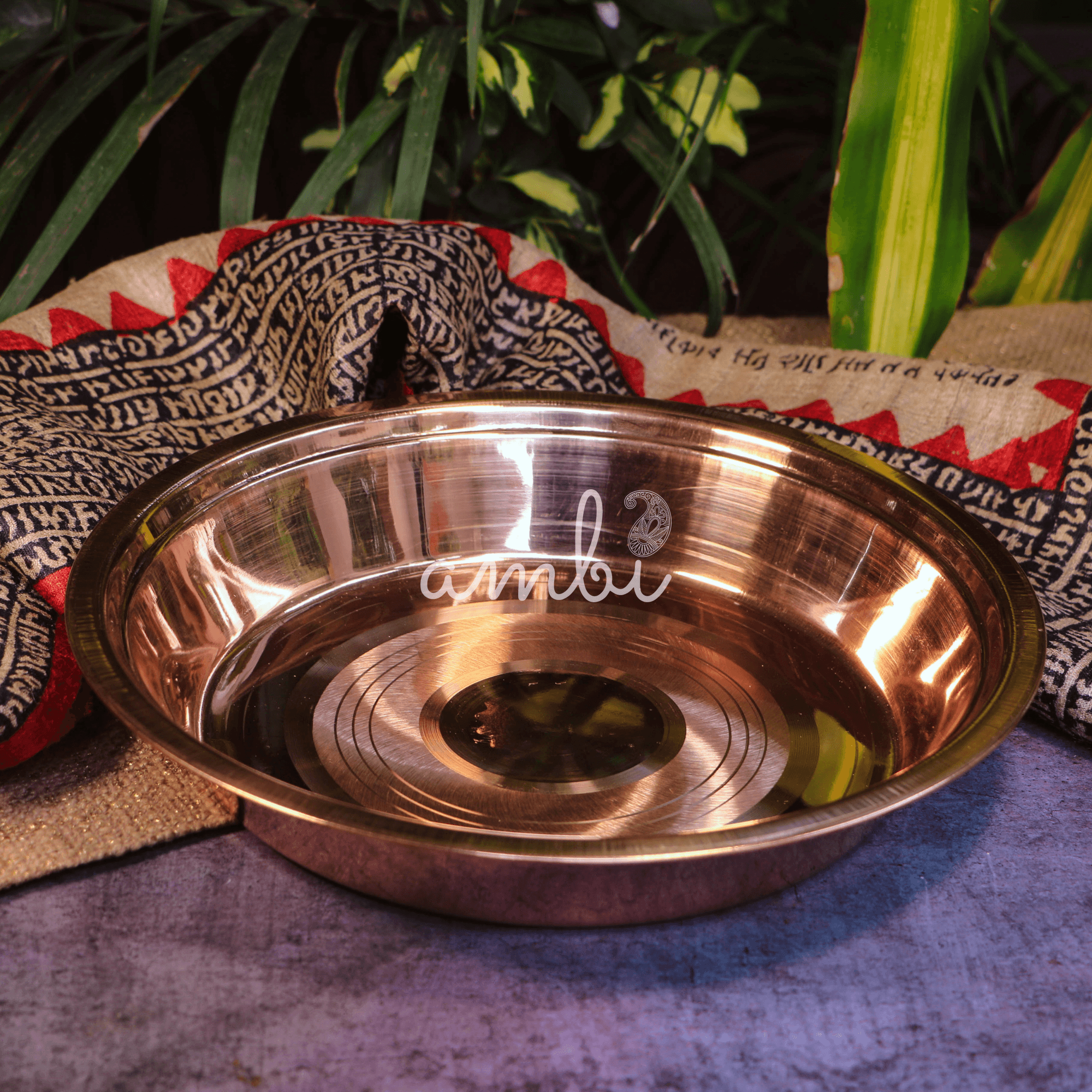 100% Pure Copper Traditional Parat - Medium Size - 11.5 inches diameter