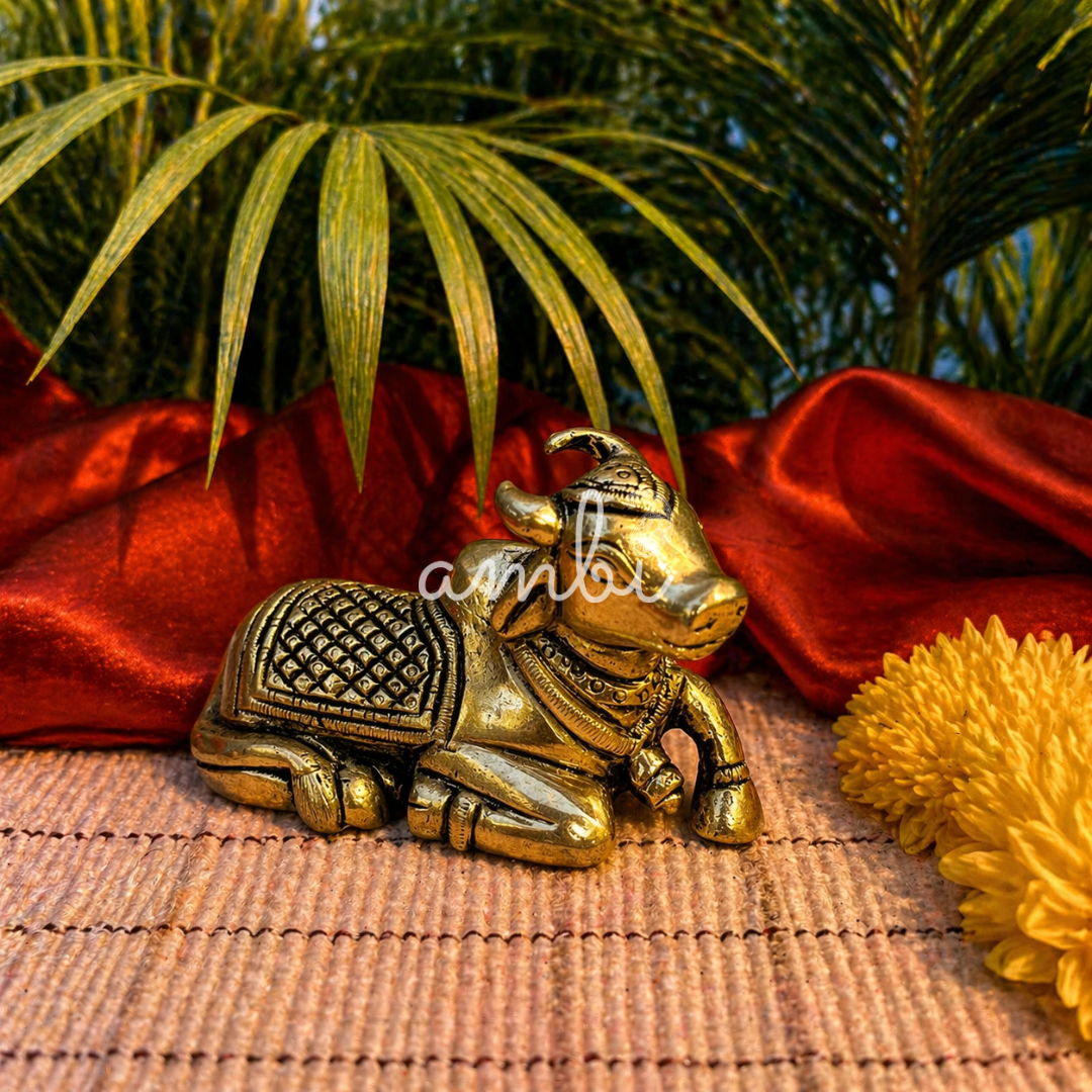 Ambi Pure Brass Nandi Maharaj Murti - 338 Grams