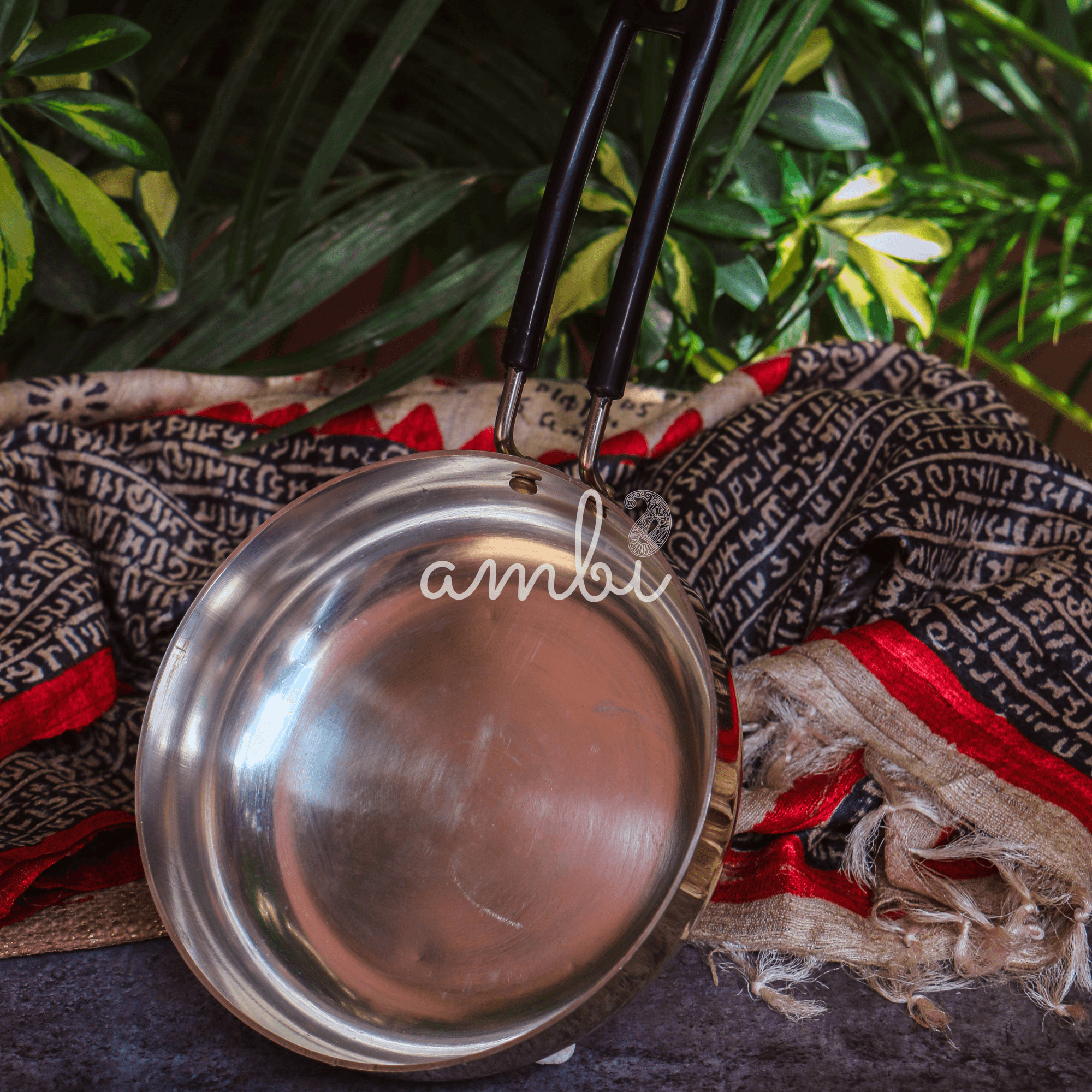 Pure Brass Sauce Pan with 'Kalai' Tin Coating - 7.0 inches Diameter