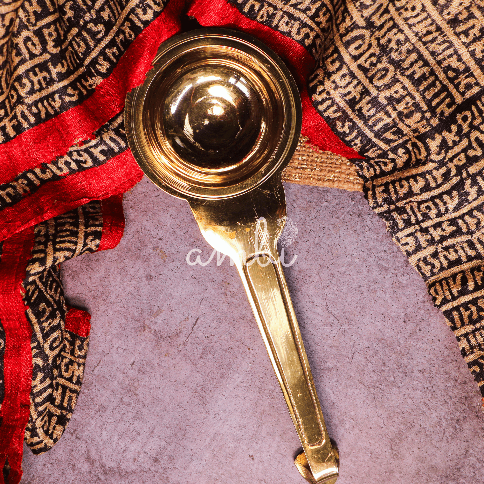 100% Pure Brass Pooja Aarti Deepam / Deepak / Diya - Length - 25 cms (10 inches)