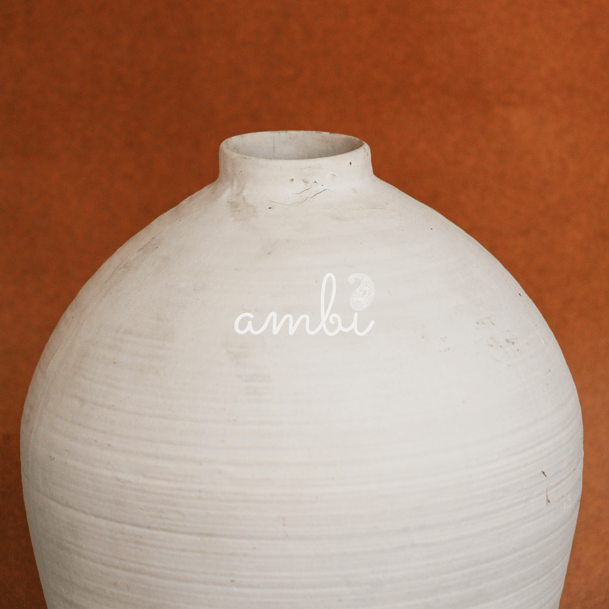 Ambi Handcrafted White Ceramic Flower Vase (Large)