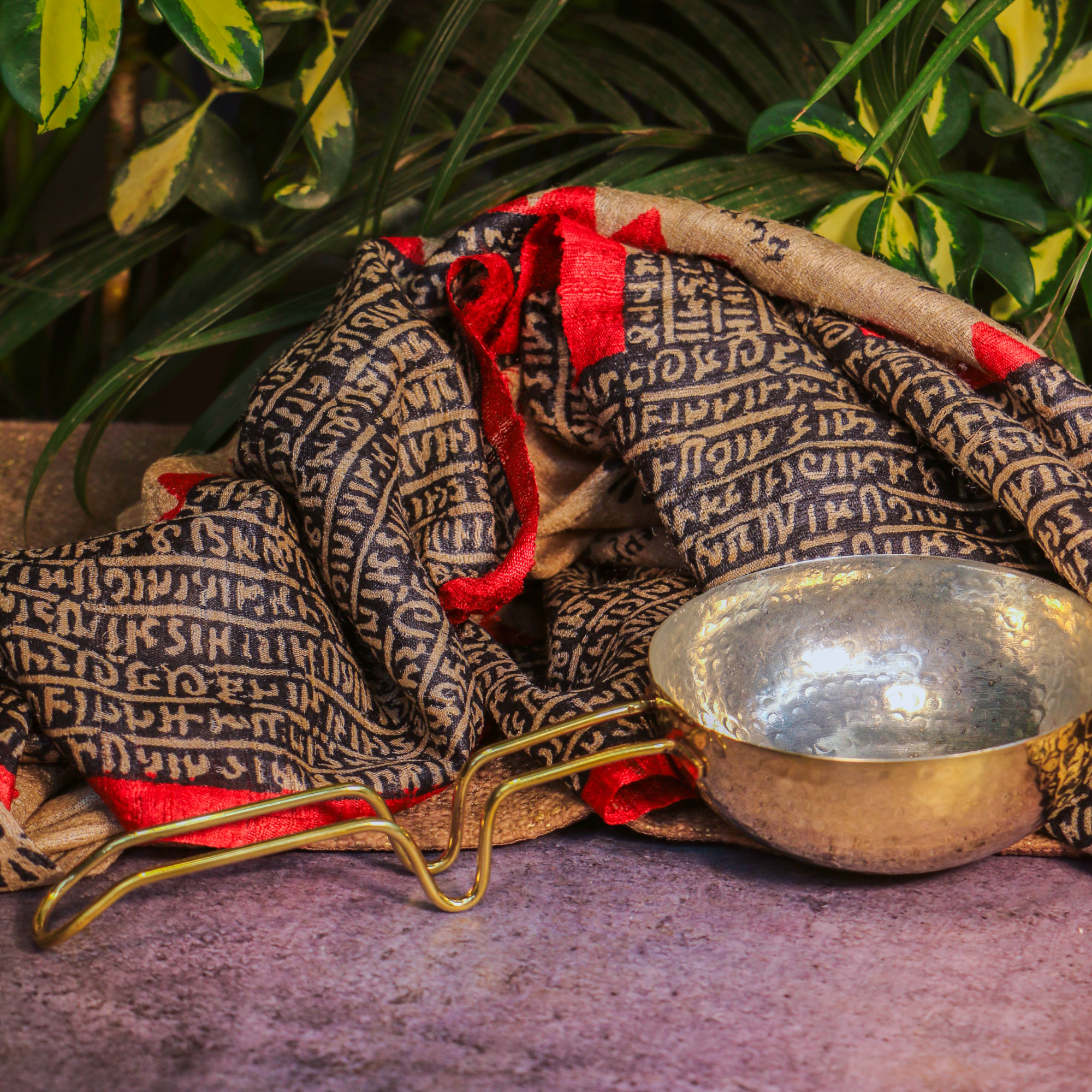 Pure Brass Tadka Pan With Handle and Protective Tin Coating