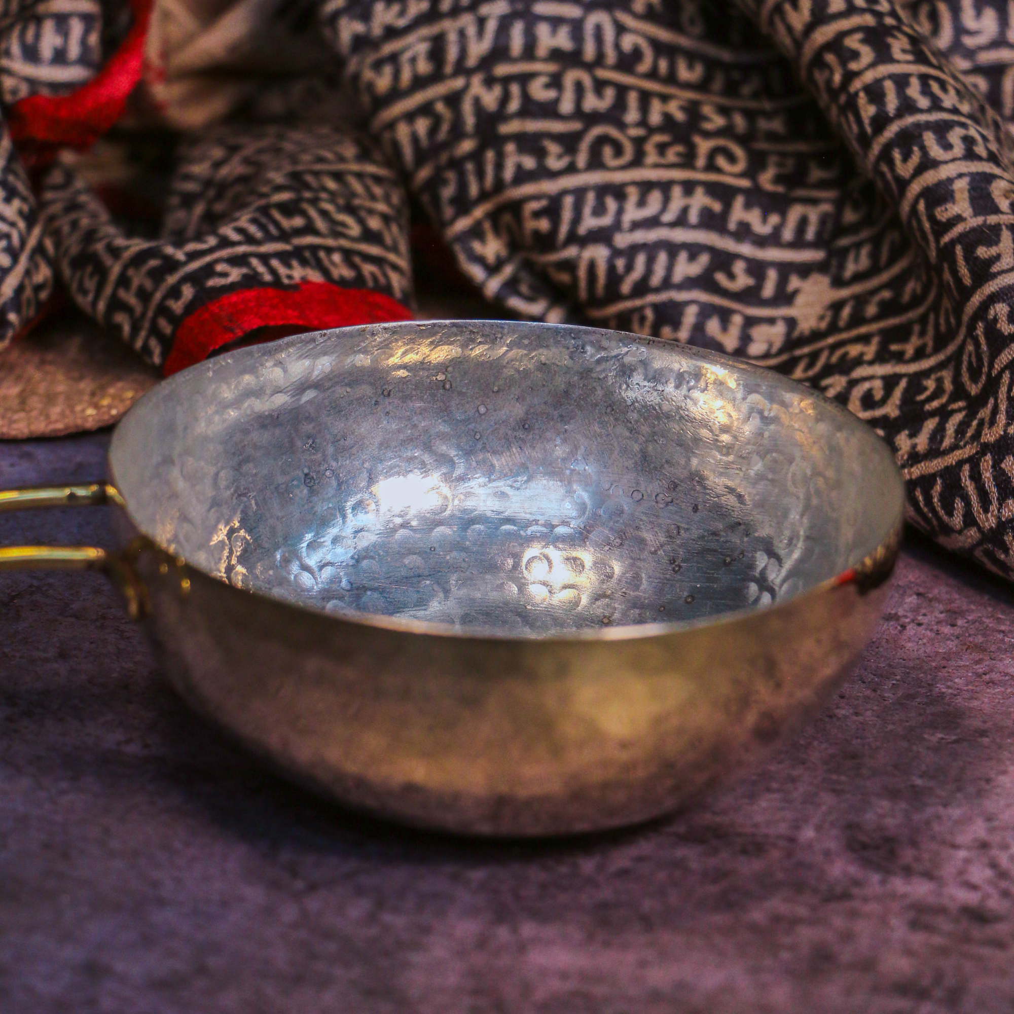Pure Brass Tadka Pan With Handle and Protective Tin Coating