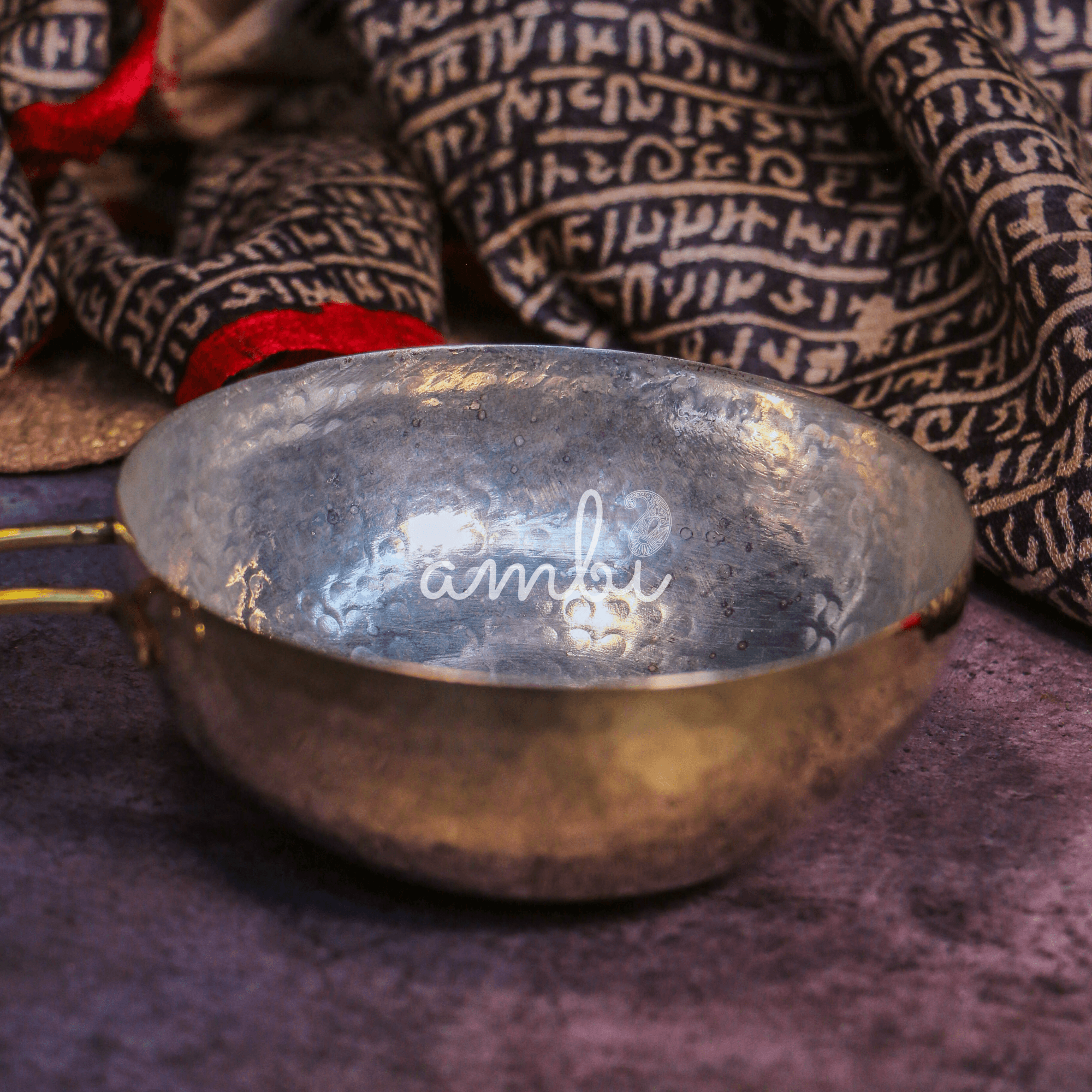 Pure Brass Tadka Pan With Handle and Protective Tin Coating