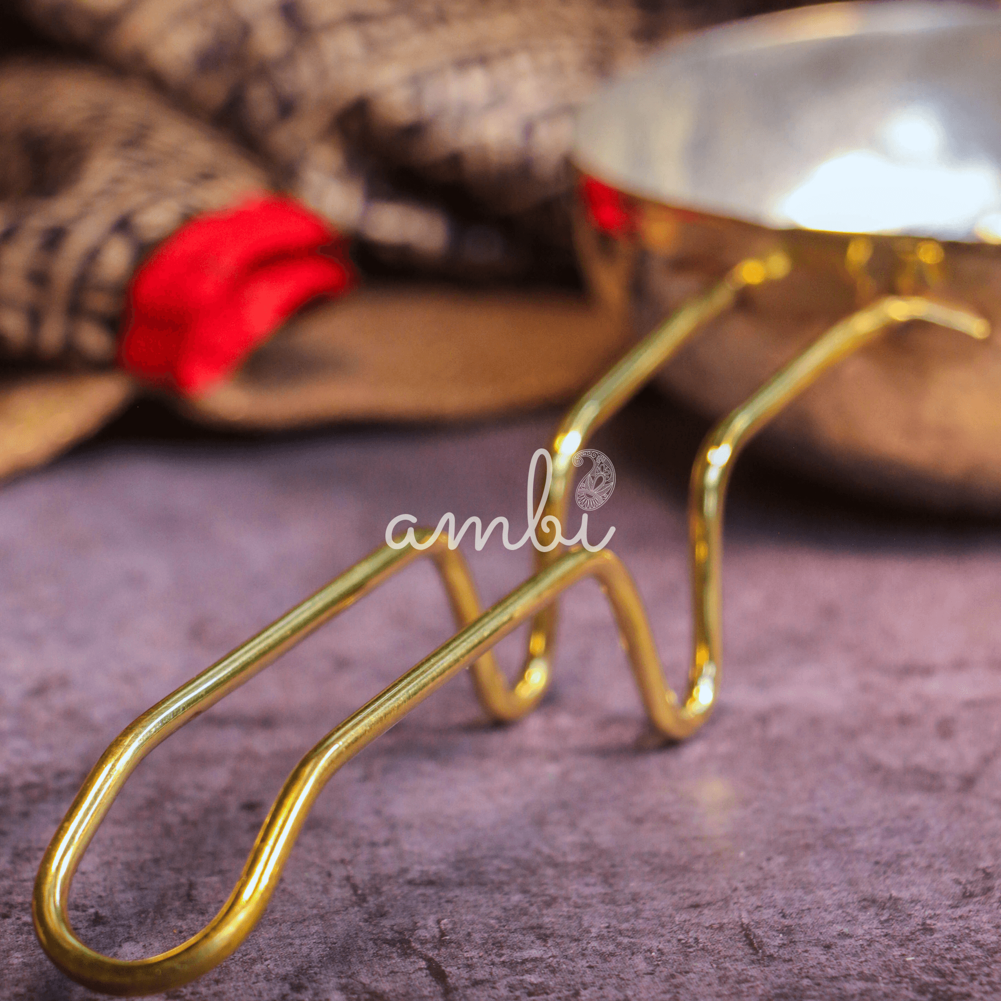 Pure Brass Tadka Pan With Handle and Protective Tin Coating