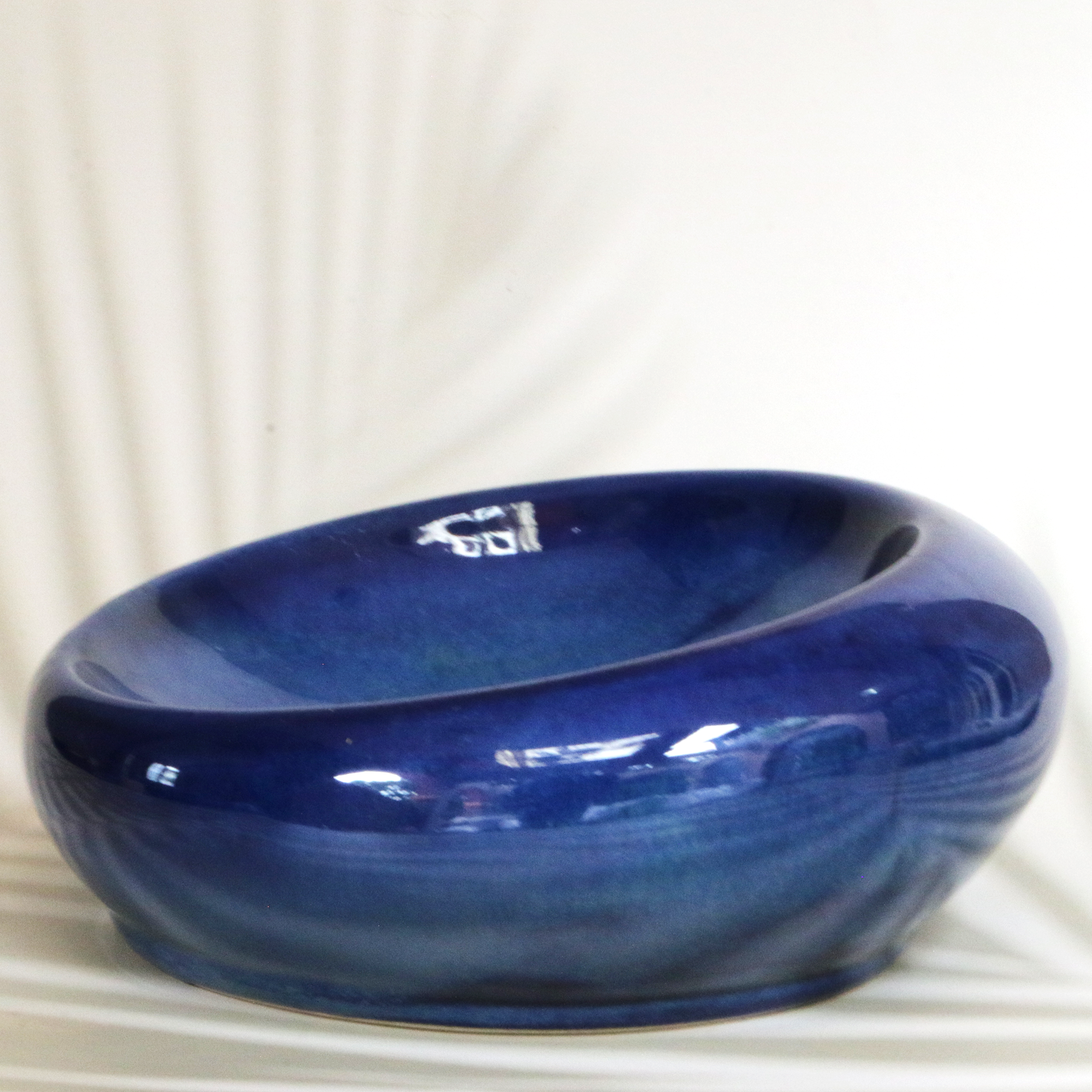2026 - Ambi Premium Handmade Rounded Blue Ceramic Platter 8 inch
