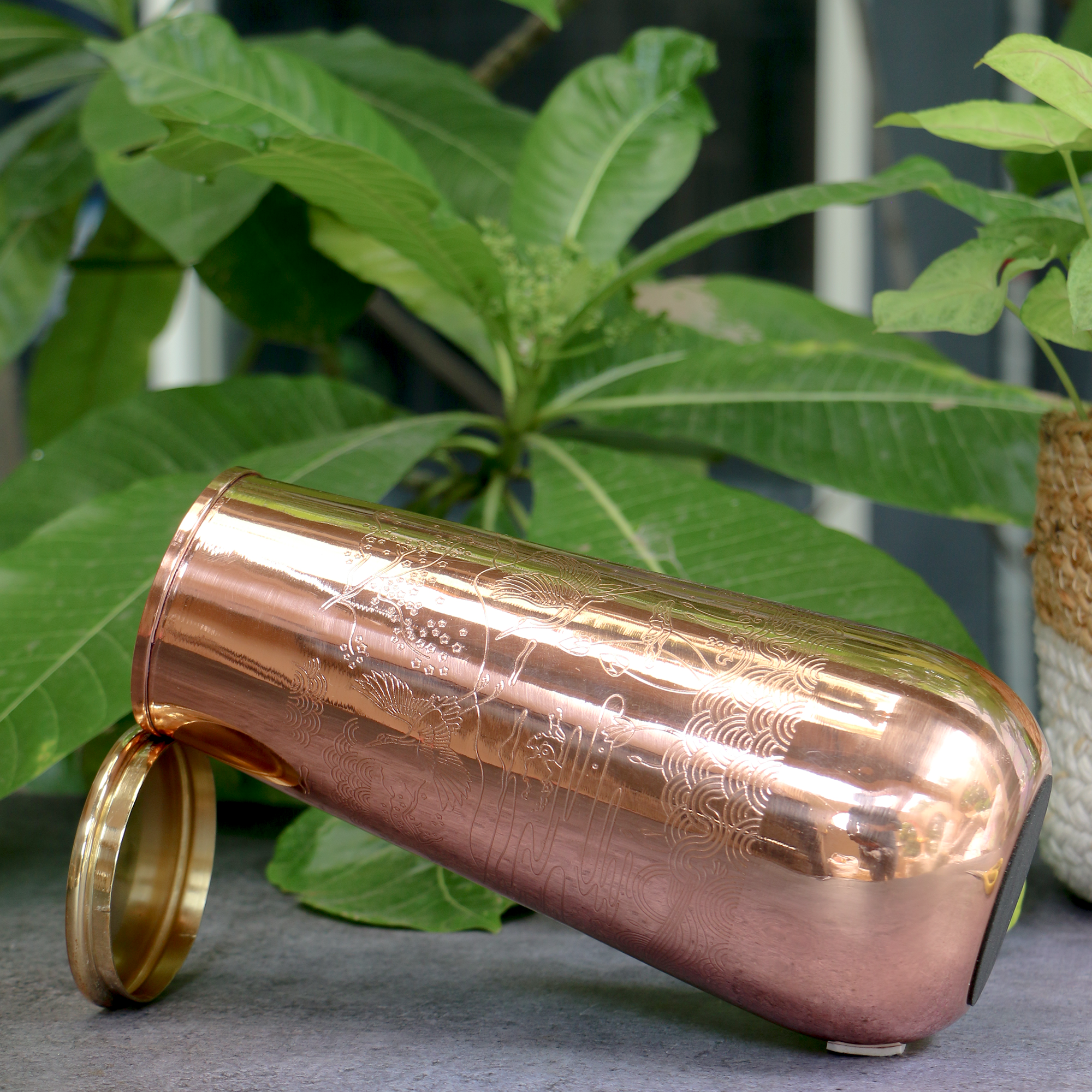 Ambi Pure Copper Engraved Jug 950 ml