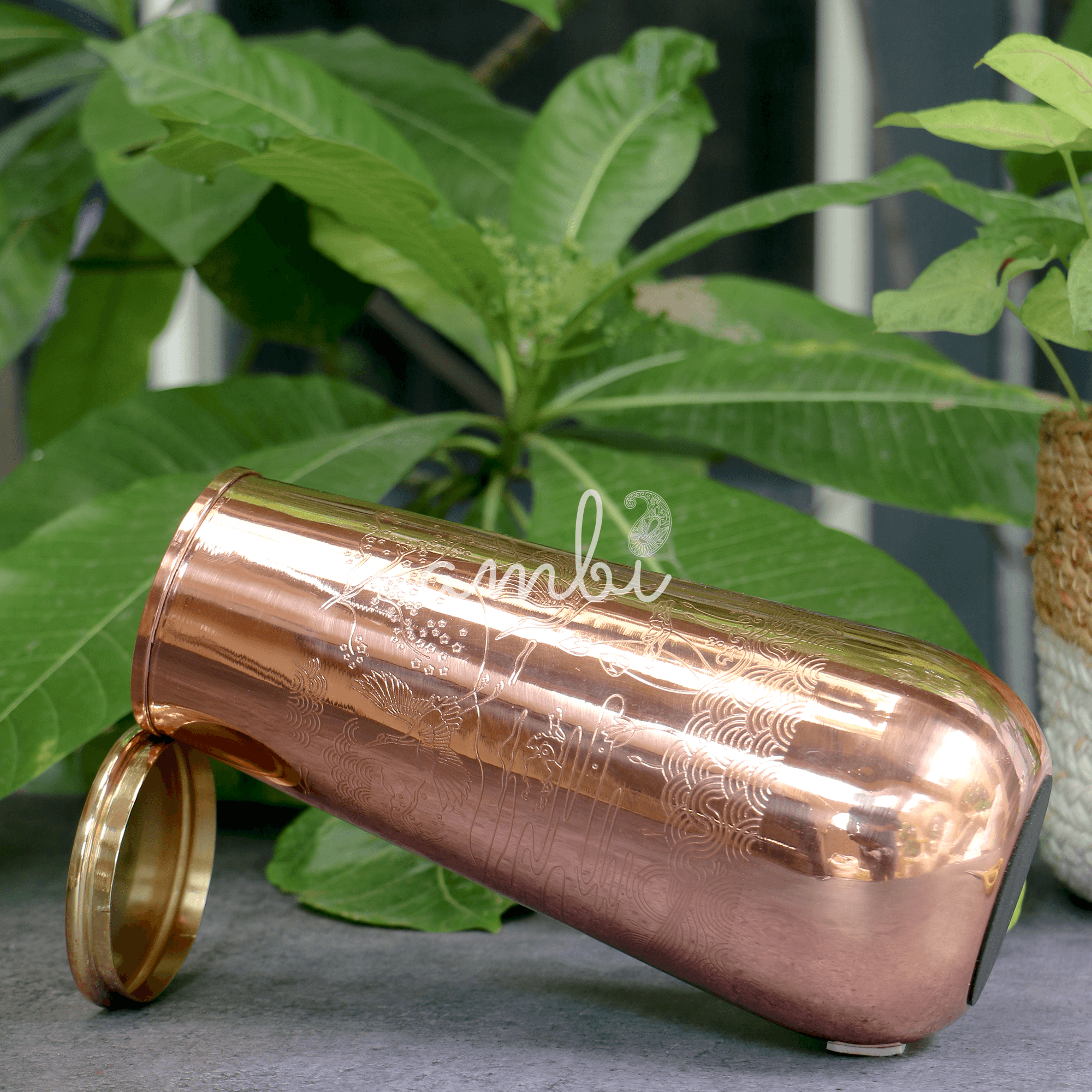 Ambi Pure Copper Engraved Jug 950 ml