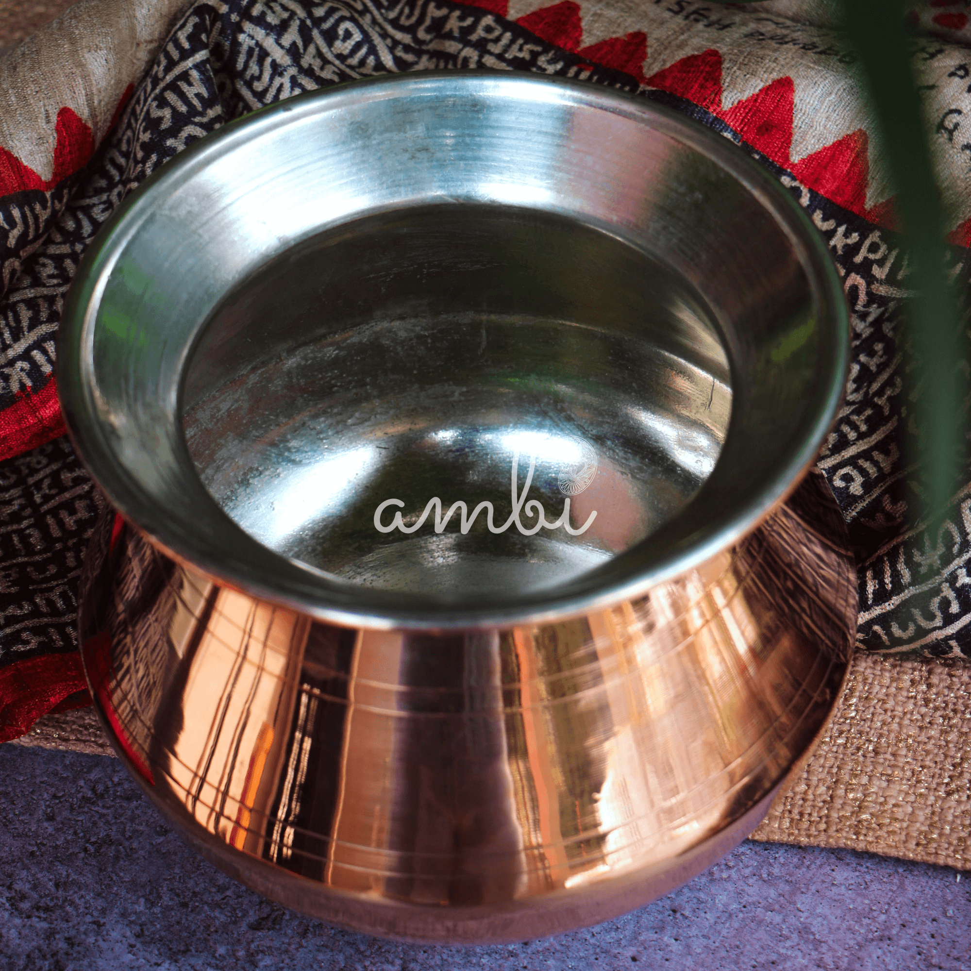 100% Pure Copper Water Kalash / Matka for Health / Ayurveda / Pooja / Ceremonies - Regular - 1.5 L