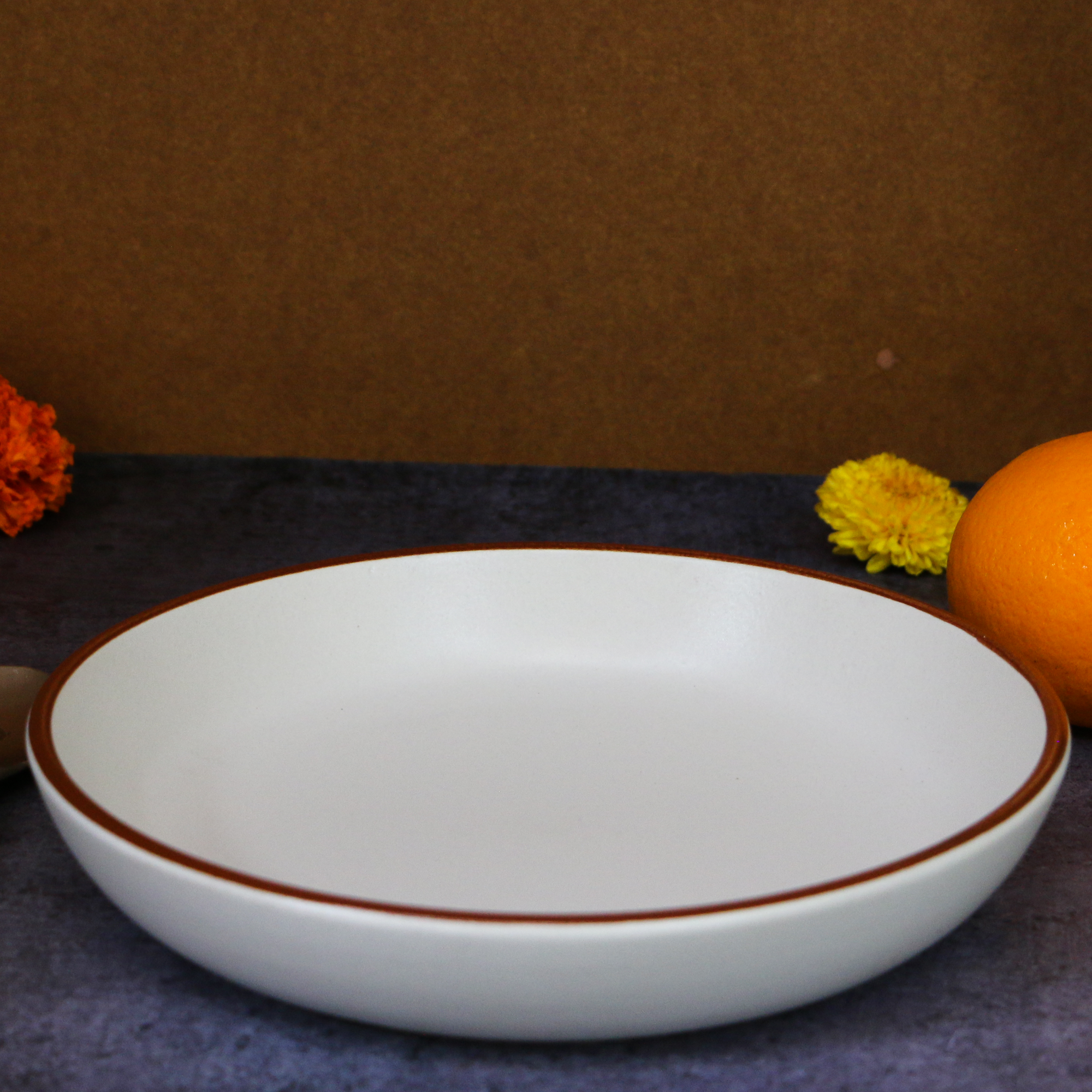 Ambi Heavy Stoneware Blue Deep Plate 8.5 inches