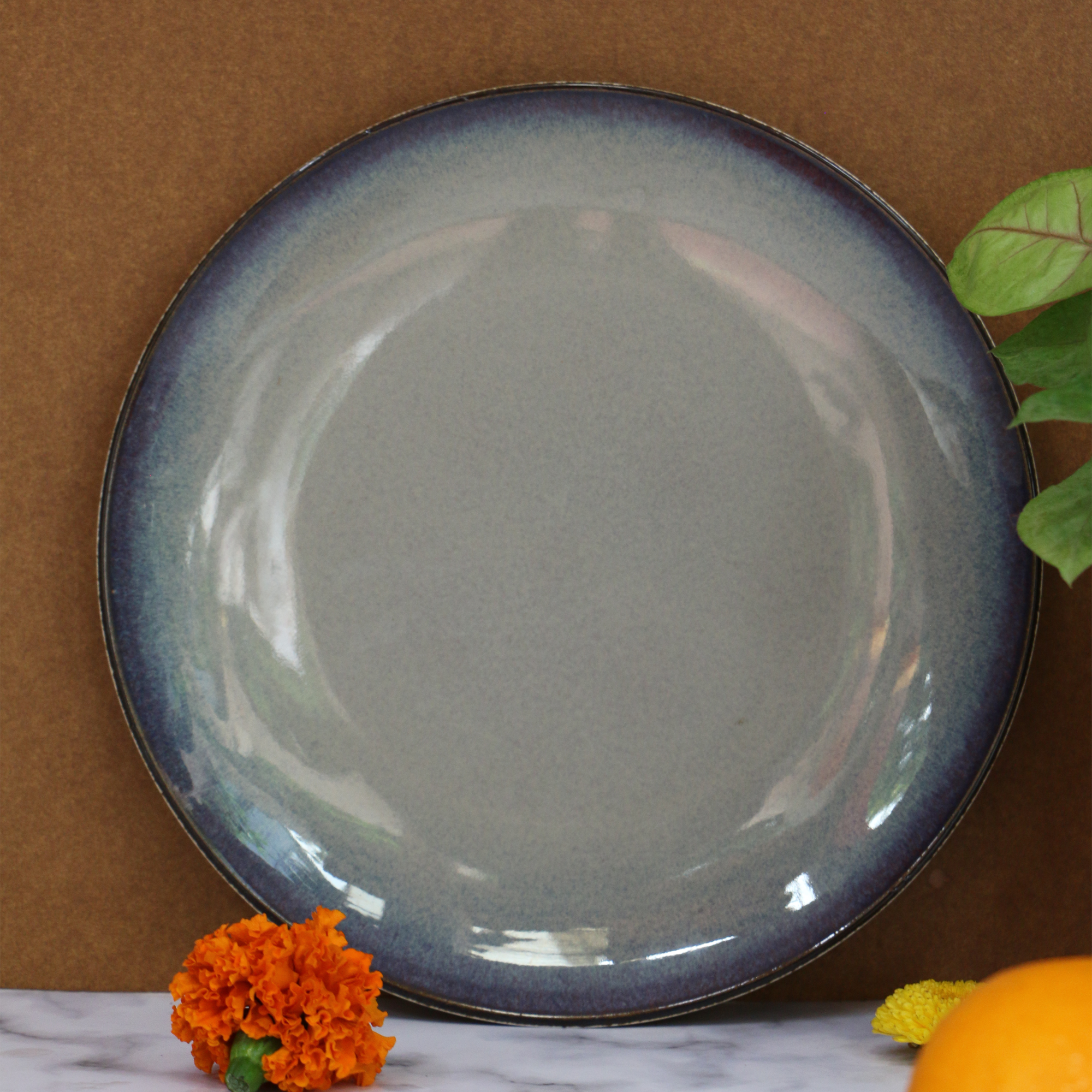 Ambi Heavy Stoneware Blue Deep Plate 11 inches