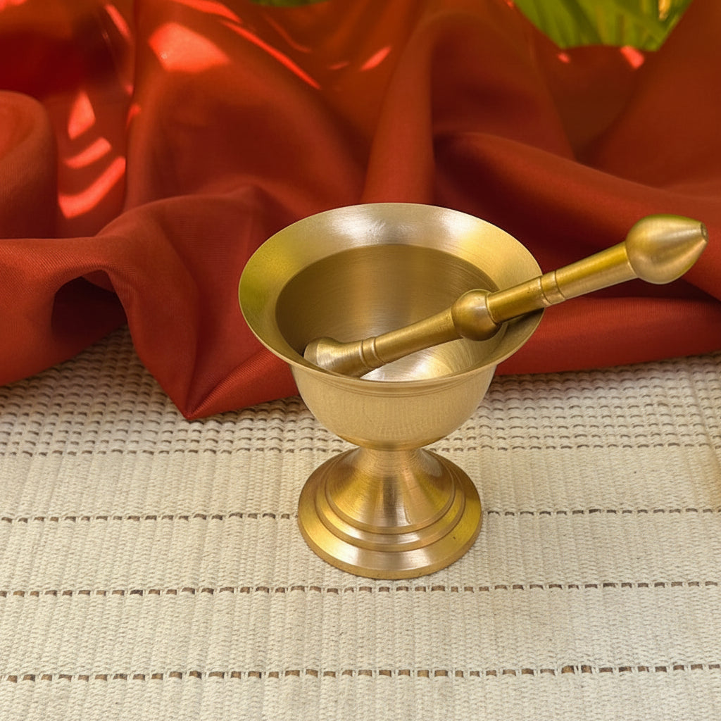 Pure Brass Mini Imam Dasta- Mortar and Pestle Set