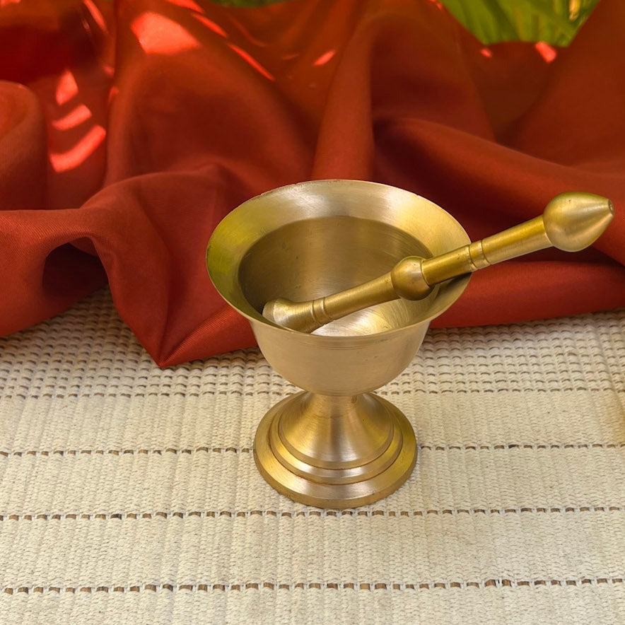 Pure Brass Mini Imam Dasta- Mortar and Pestle Set