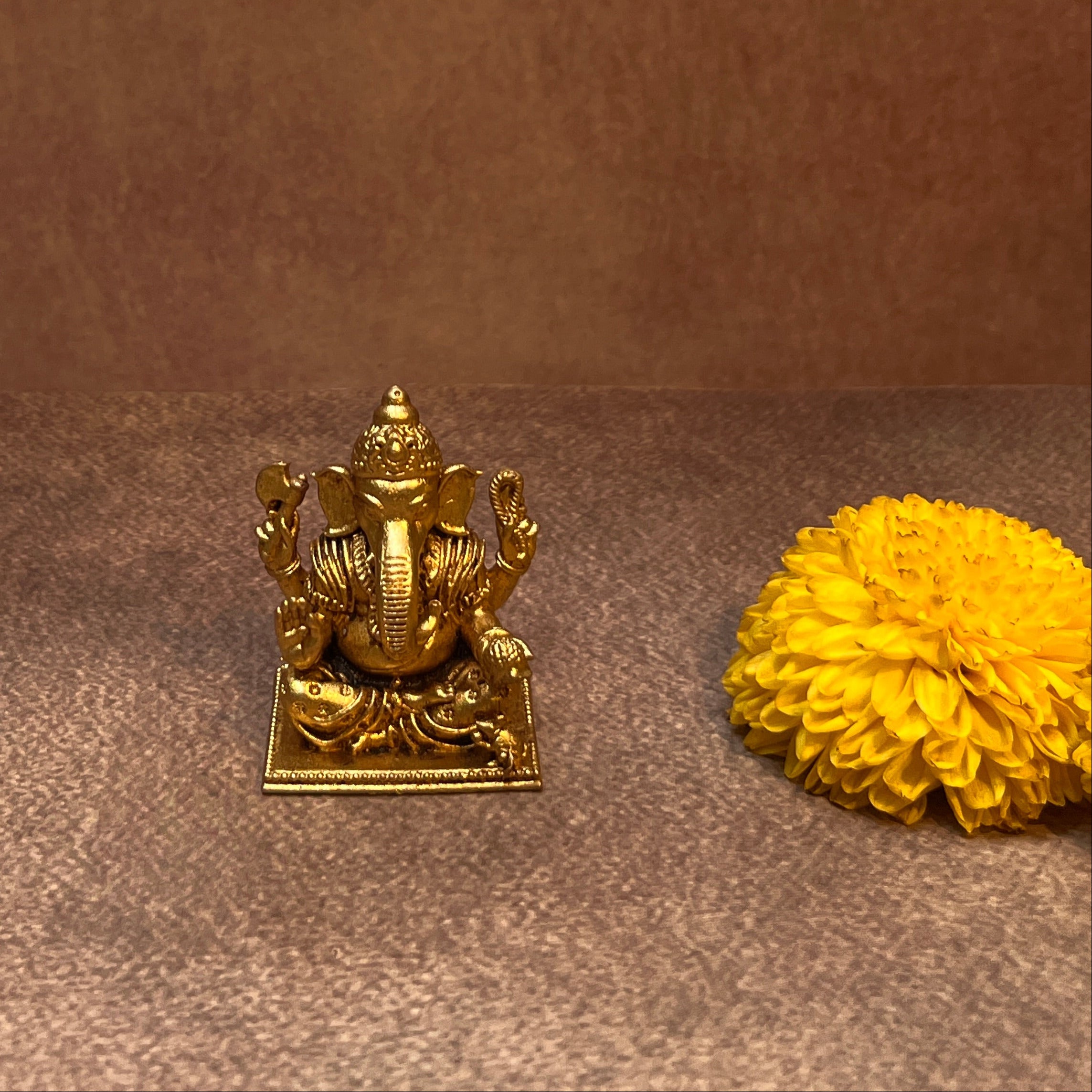 Ambi Pure Brass Ganesha Idol | Ganpati Statue for Home Mandir & Puja