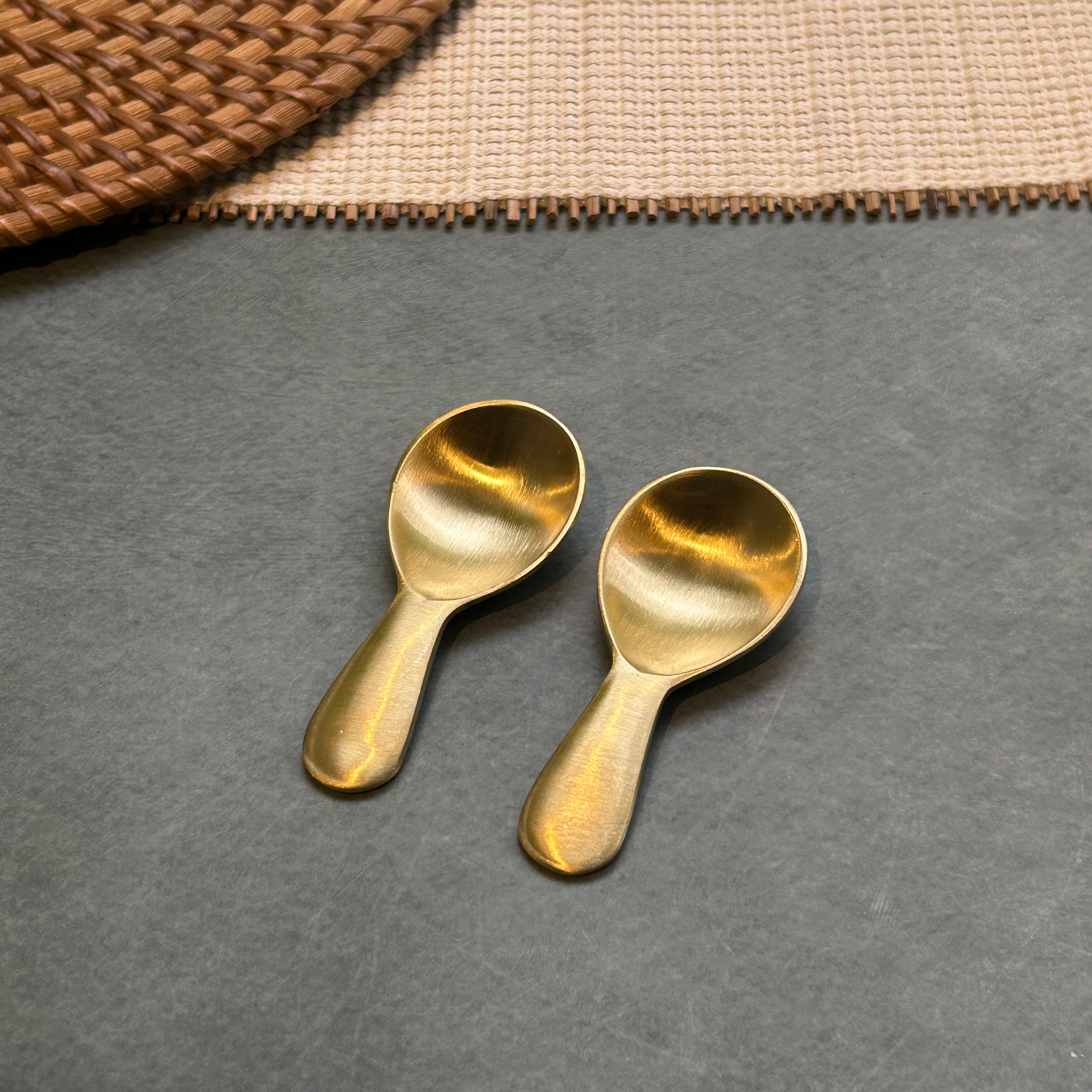 Ambi Mini Pure Brass Scoop Spoon | Masala Dabba Spoon |