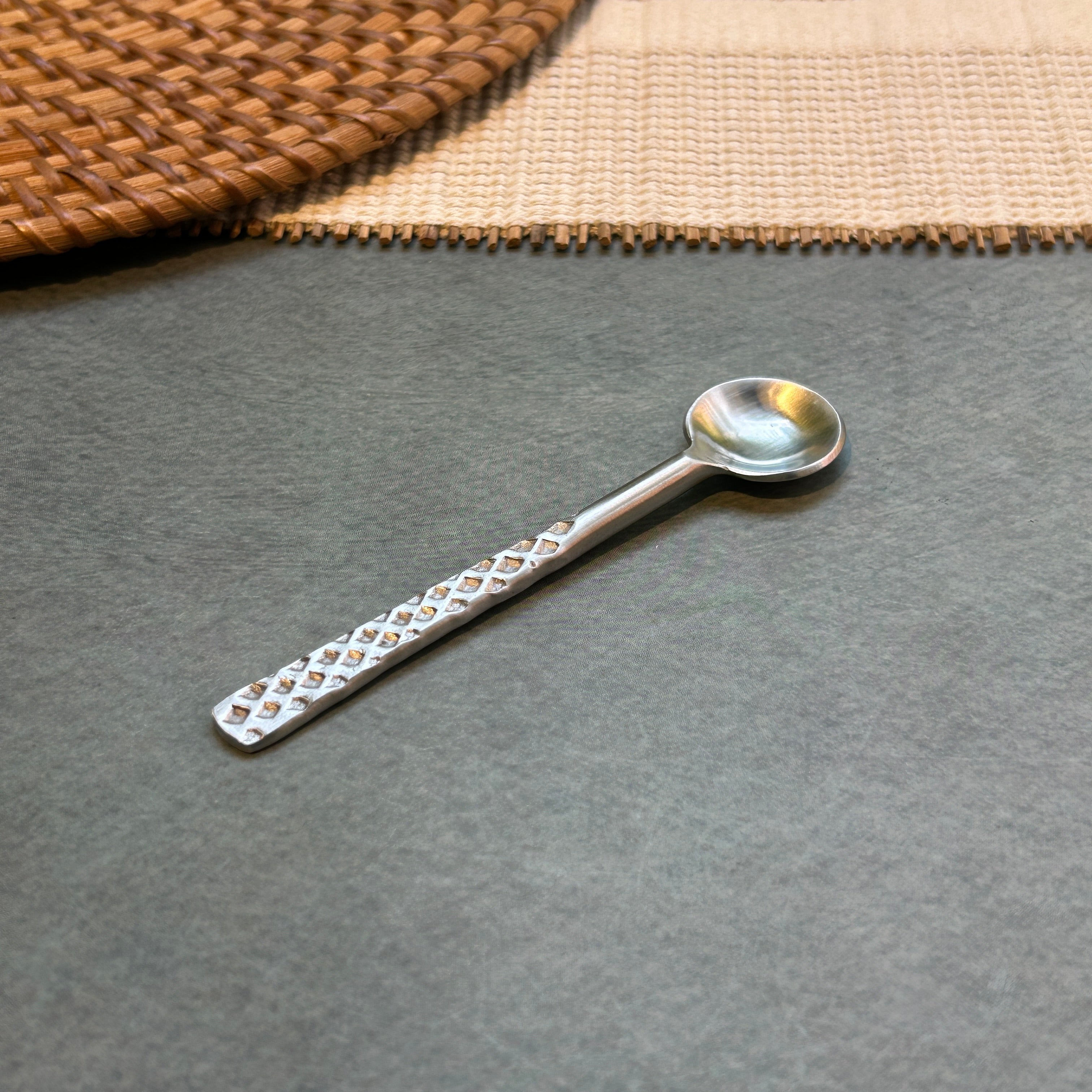 Ambi Pure Brass Hammered Handle design Tea and Coffee Spoon | Multipurpose Spoon |
