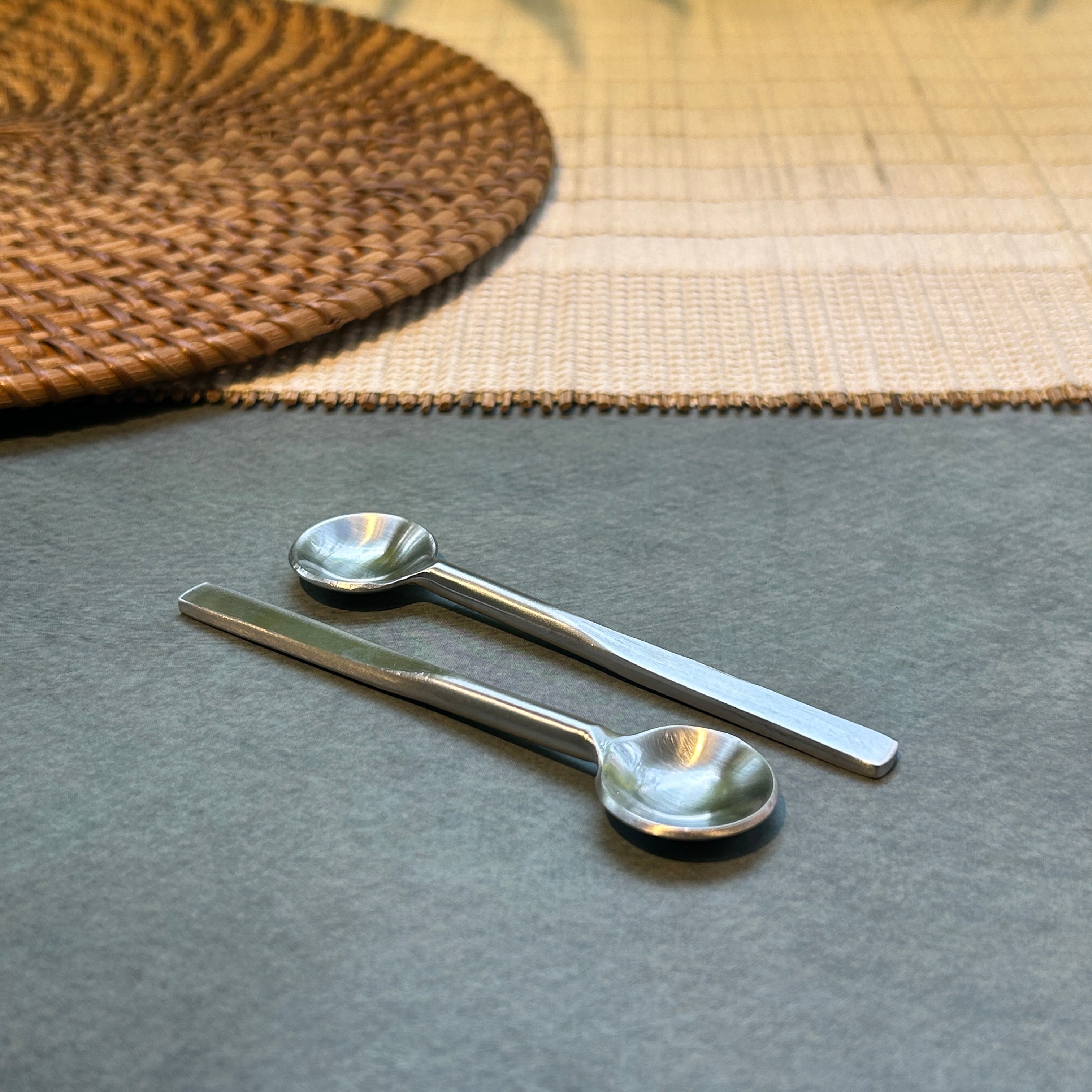 Ambi Pure Brass Flat Handle - Tea and Coffee Silver Spoon |Multipurpose Spoon|