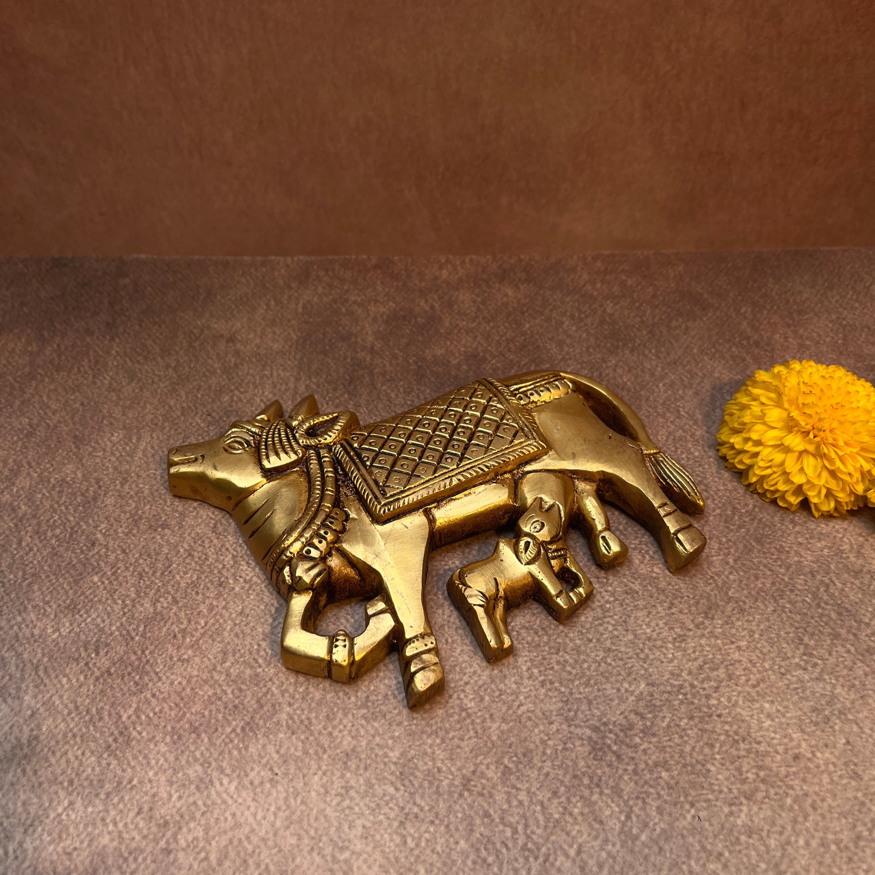 Ambi Pure Brass Kamadhenu Cow Wall Hanging