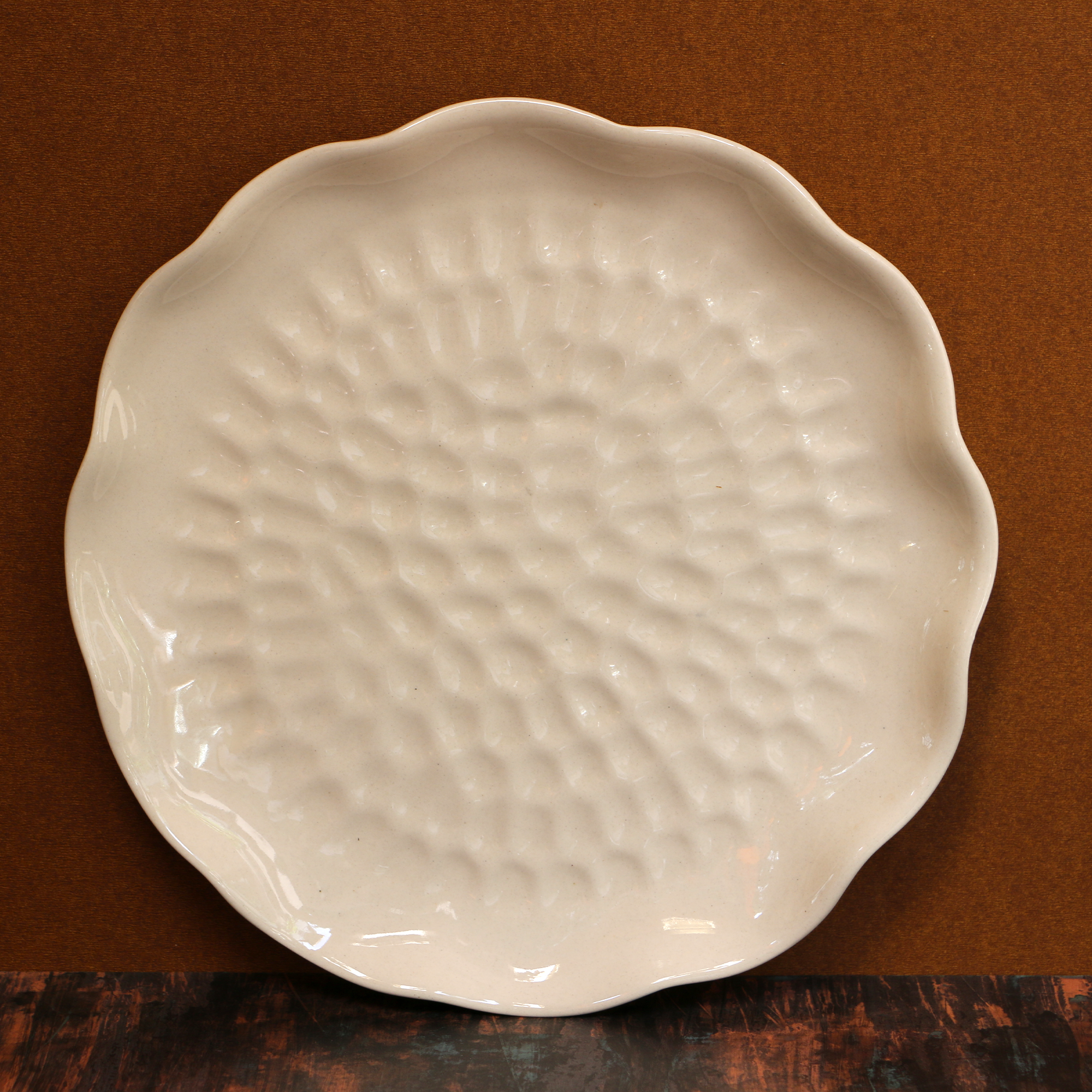 Ambi Studio Pottery Large Embossed Platter 10 inch