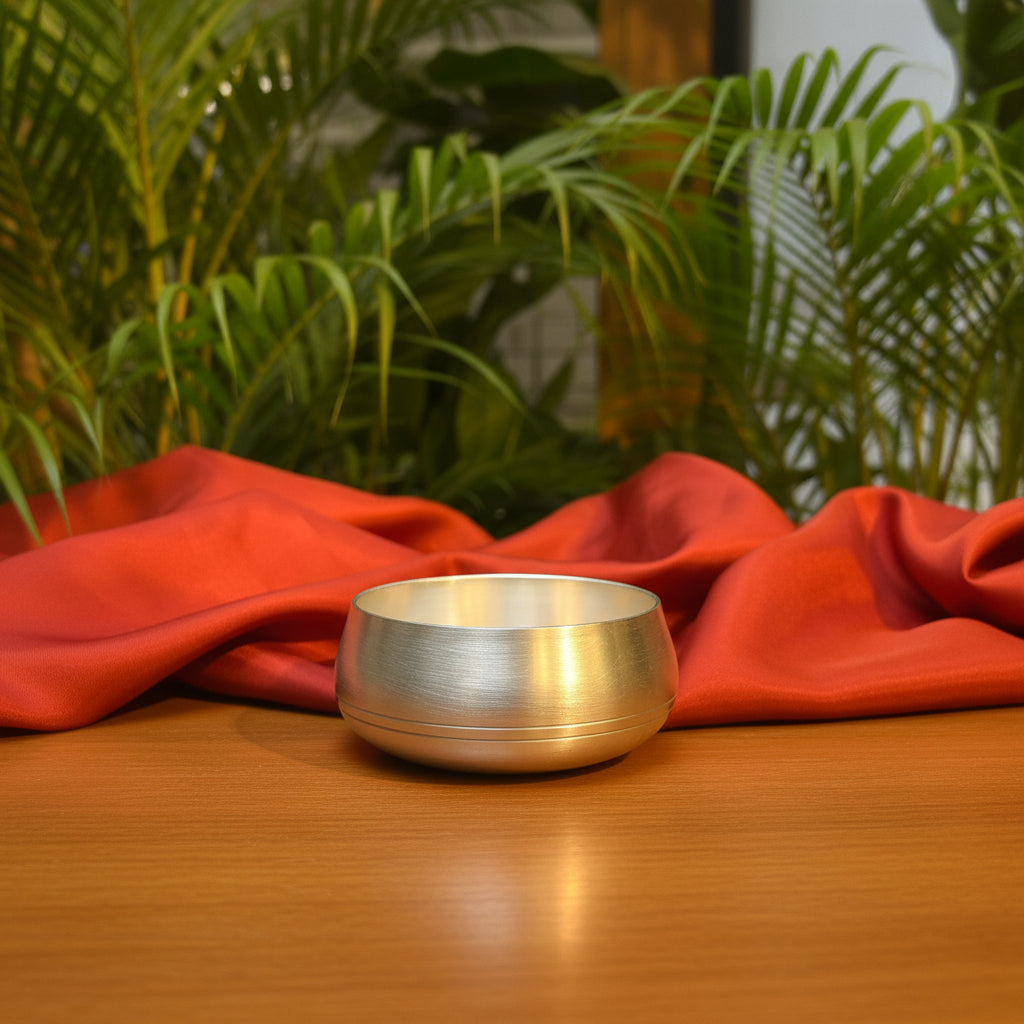 Ambi Pure BIS 92.5 Silver-Plated Brass Katori for Pooja | 3 Inch 130 ML