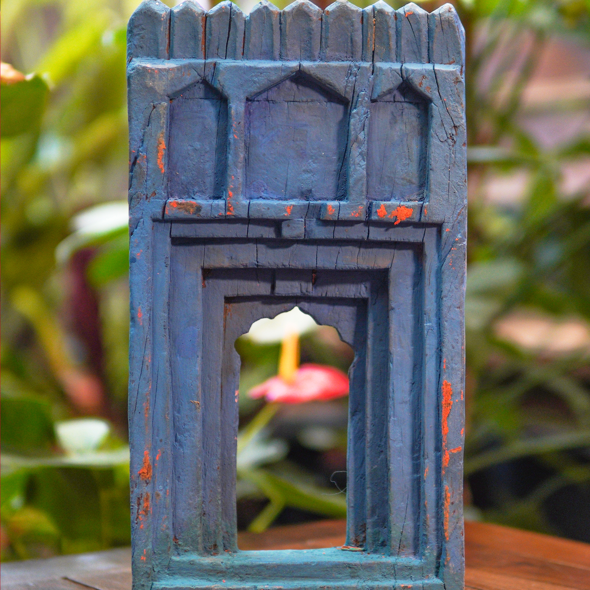 Wooden Temple Frame in Dark Blue