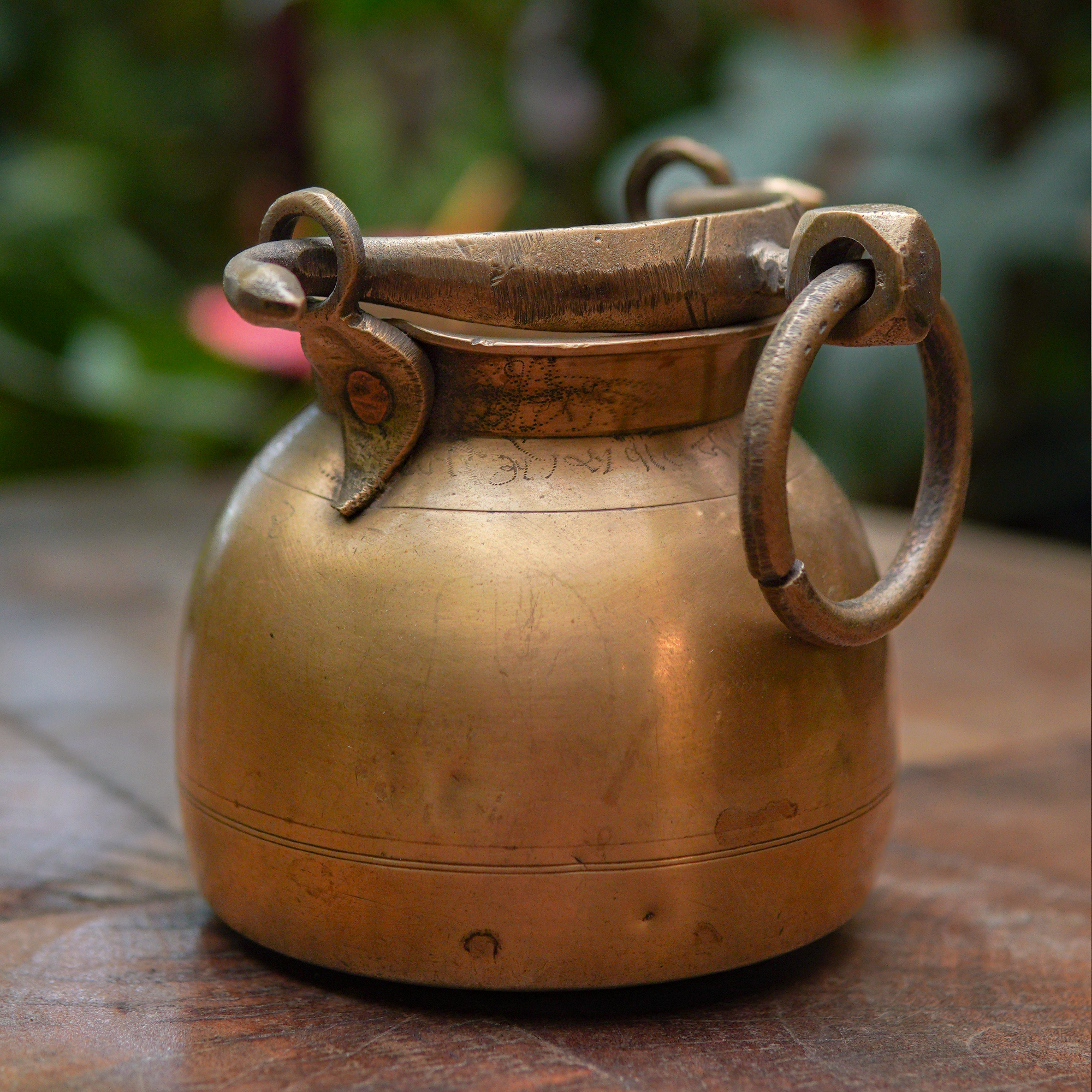 Handcrafted Vintage Heritage Brass Lota With Hanging Loop