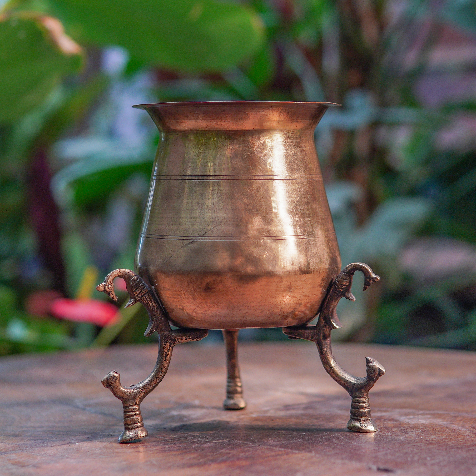 Handcrafted Vintage Brass Lota On Legs