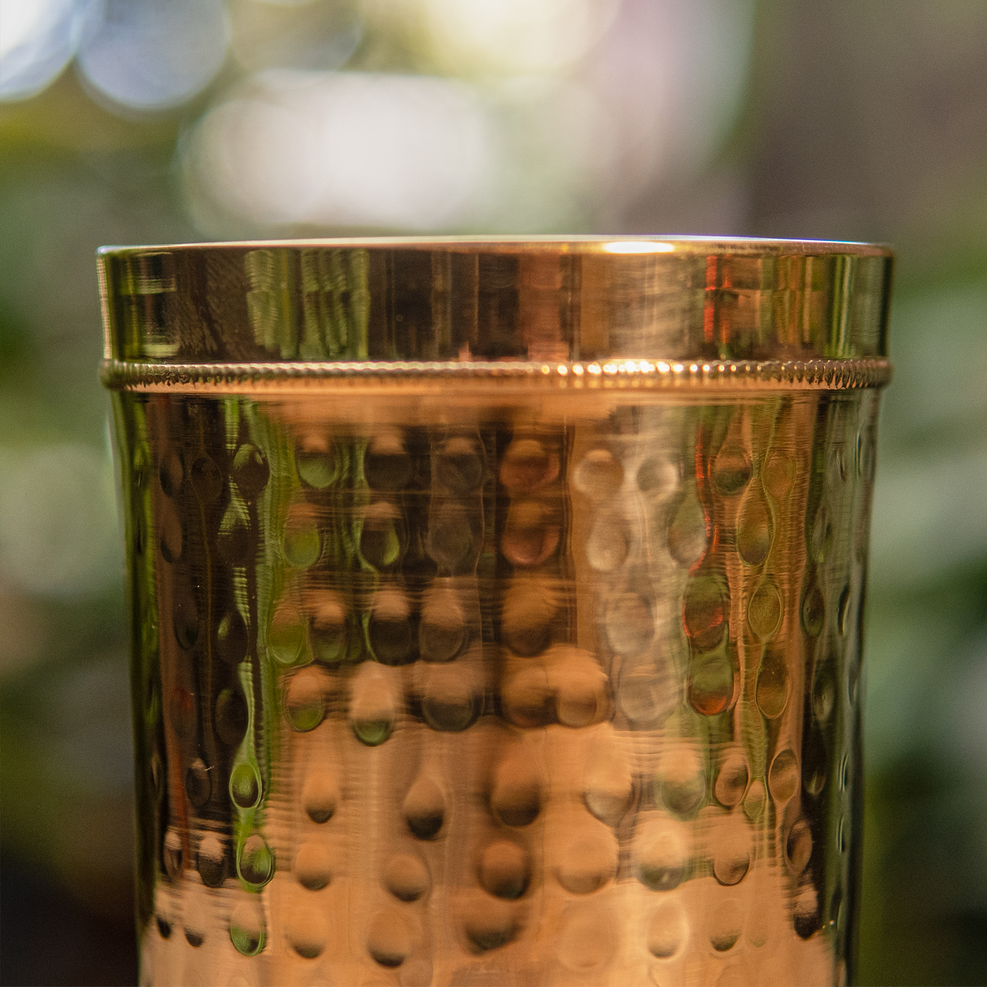 Brass Hammered Water Glass